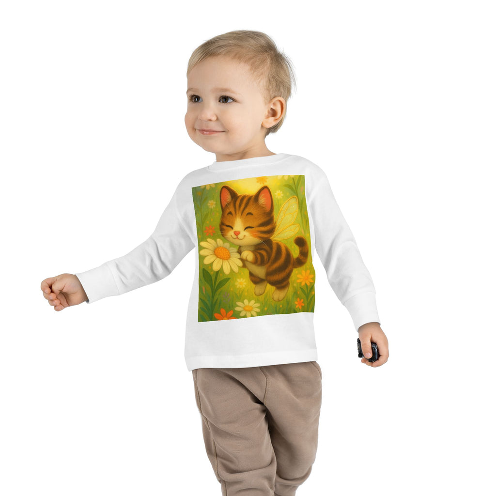 Whimsical Bumble Paws Bumble Cat Toddler Long Sleeve Tee — Sparkle Hollow