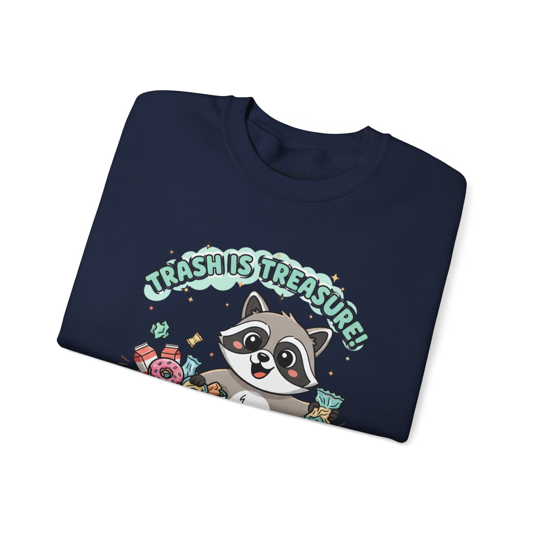 Merry Trash‑Mas Raccoon Crewneck Sweatshirt | trash panda Christmas, funny rodent