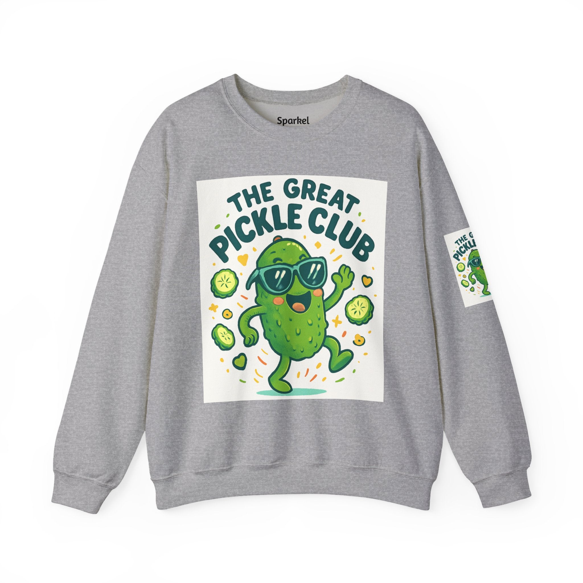 The Great Pickle Club Sweatshirt — Retro Cute Dancing Pickle Crewneck