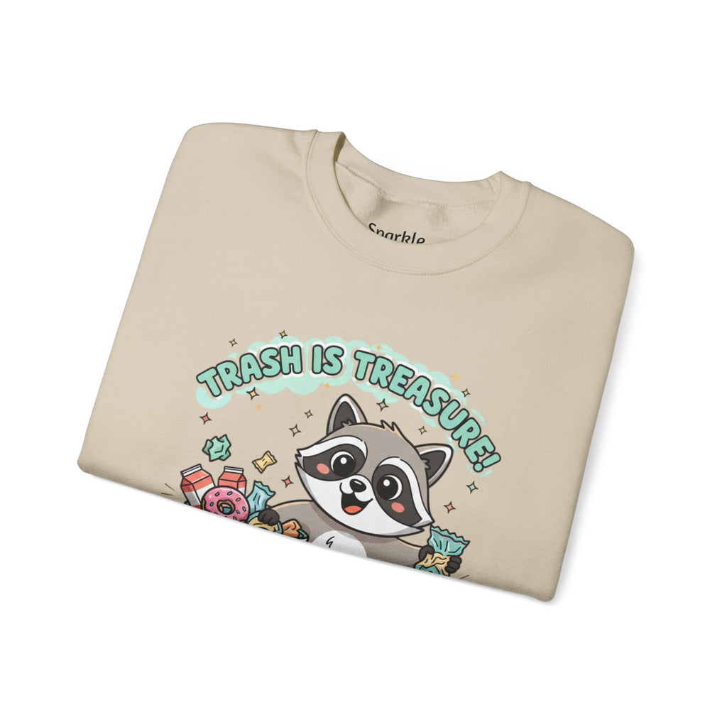 Merry Trash‑Mas Raccoon Crewneck Sweatshirt | trash panda Christmas, funny rodent