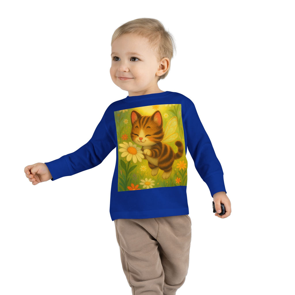 Whimsical Bumble Paws Bumble Cat Toddler Long Sleeve Tee — Sparkle Hollow