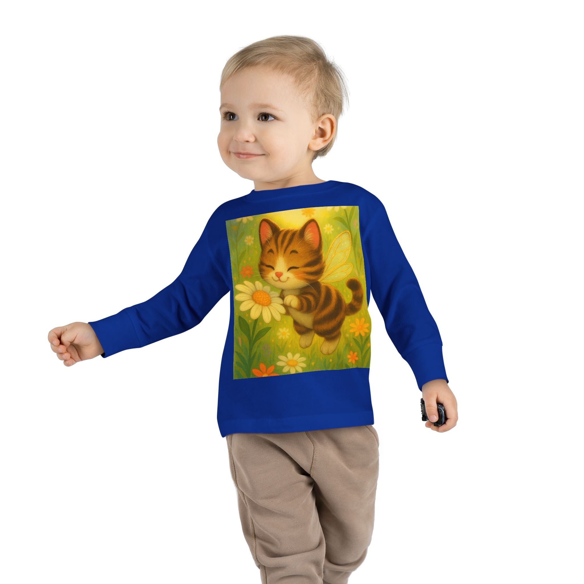 Whimsical Bumble Paws Bumble Cat Toddler Long Sleeve Tee — Sparkle Hollow