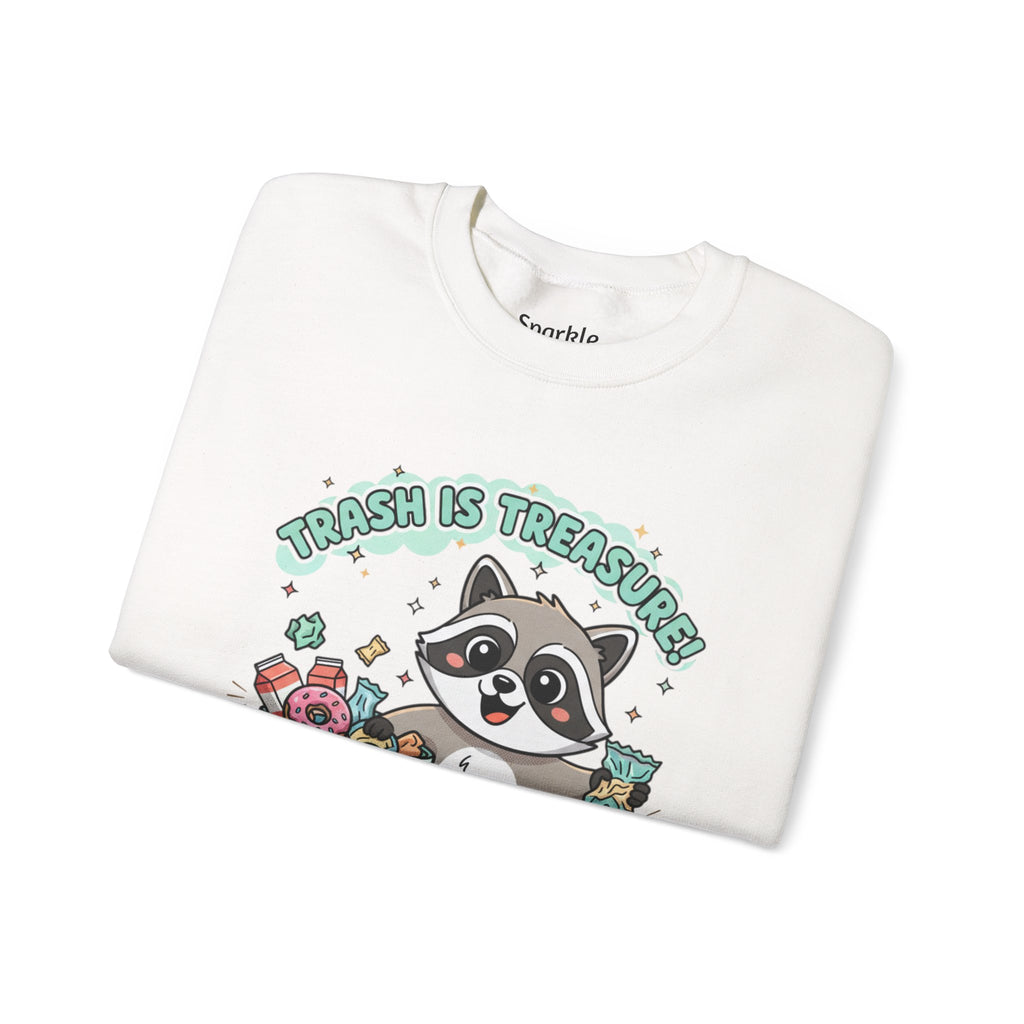 Merry Trash‑Mas Raccoon Crewneck Sweatshirt | trash panda Christmas, funny rodent