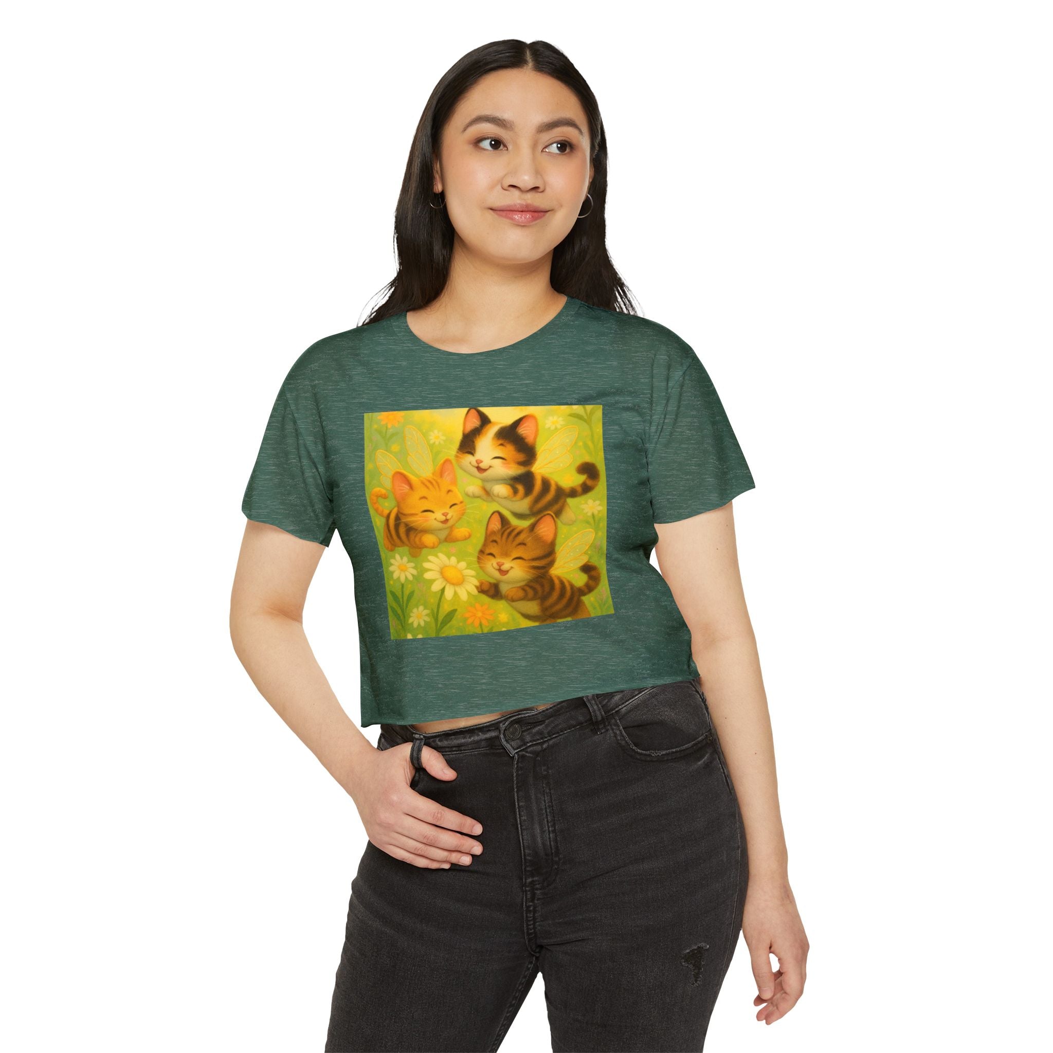 Cute Cat Festival Crop Top for Women - Perfect for Summer Celebrations