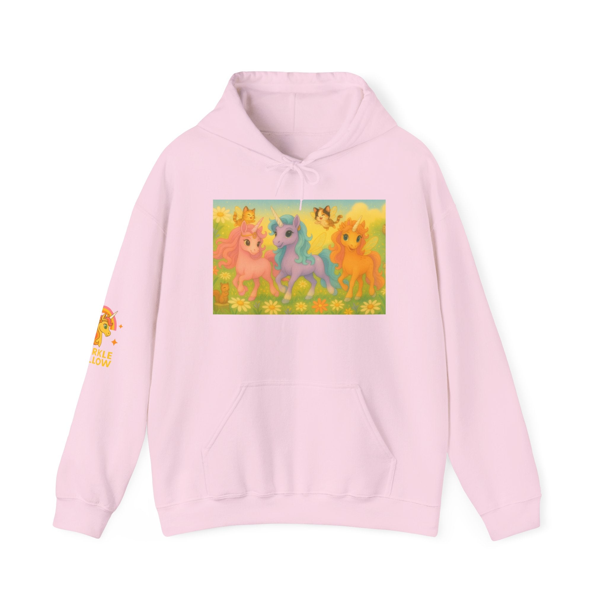 Hooded Sweatshirt - Whimsical Unicorn Princess Trio Design