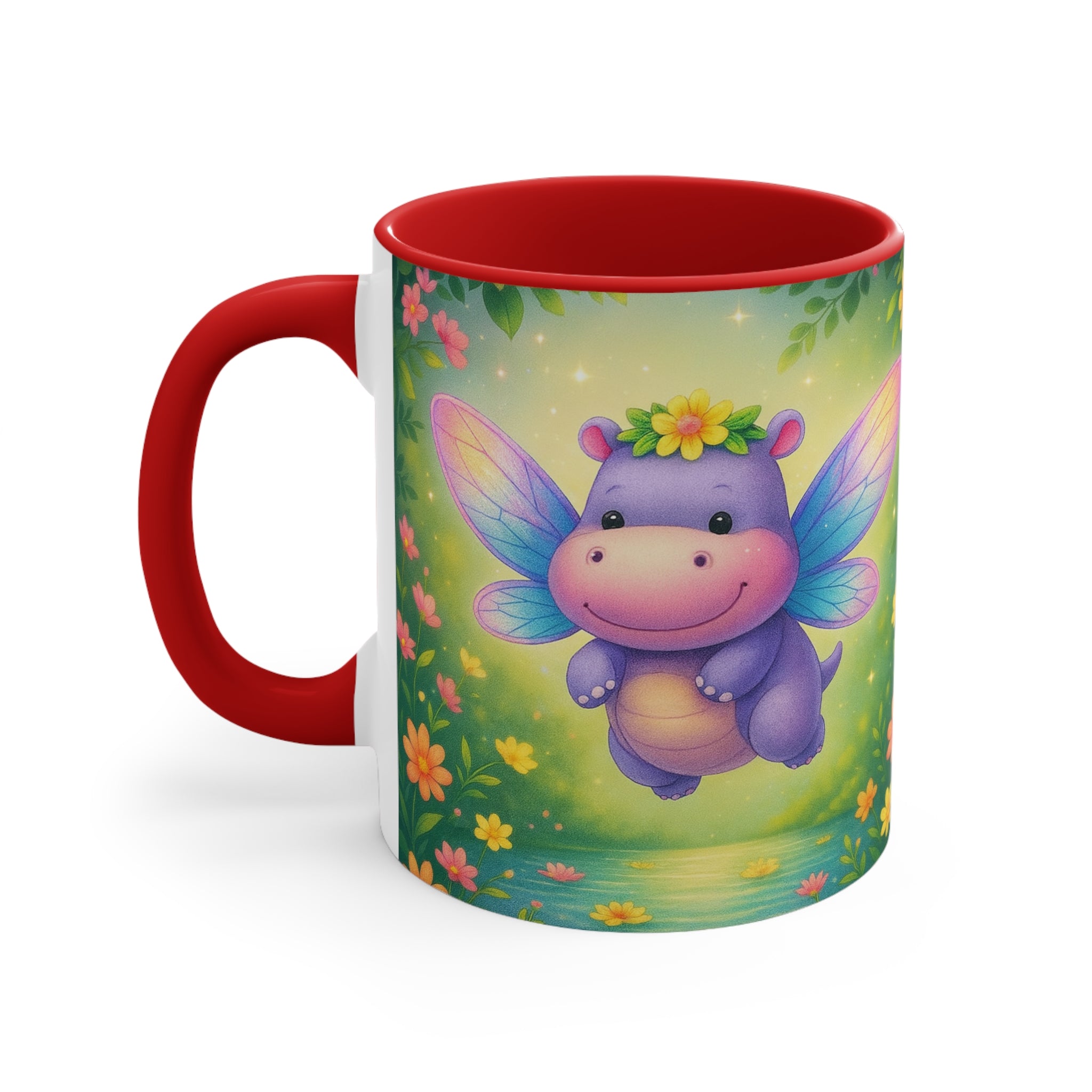 Cute Fairy Hippo Mug — Colorful 11oz Accent Coffee Cup