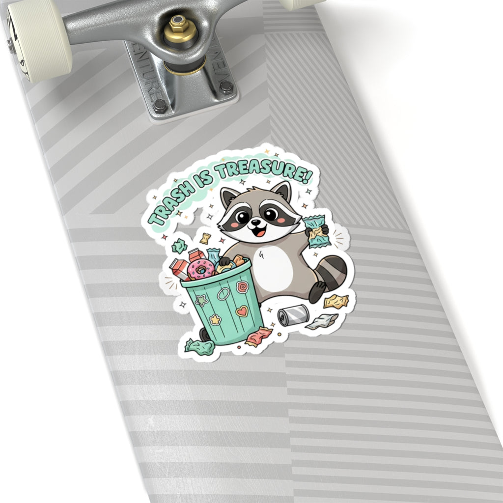 Trash Is Treasure raccoon sticker | Trash Panda Christmas, cute holiday sticker