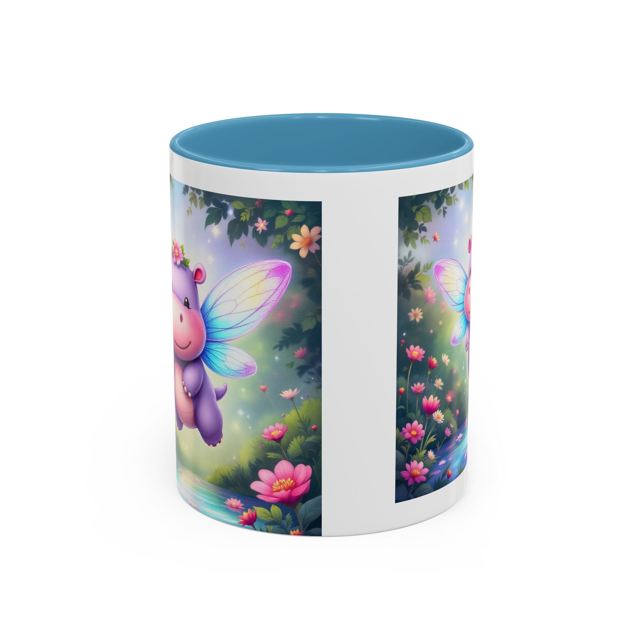 Mug - Whimsical Hippo Fairy Accent Coffee Mug (11, 15oz)