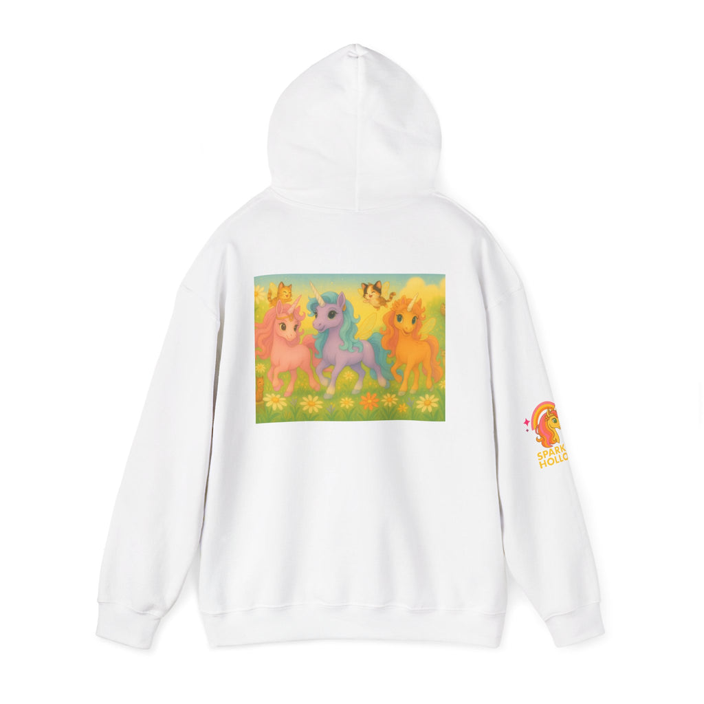 Hooded Sweatshirt - Whimsical Unicorn Princess Trio Design