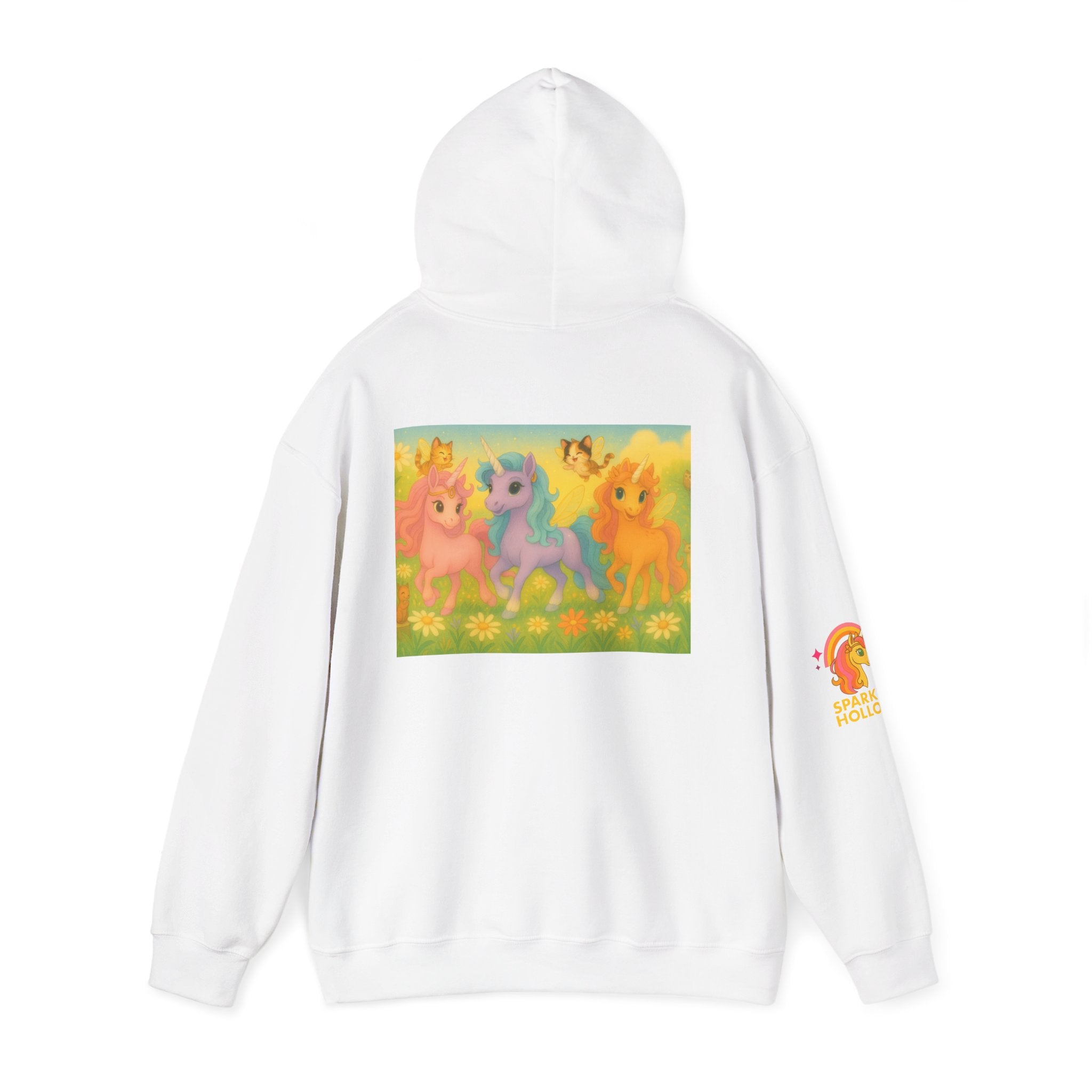 Hooded Sweatshirt - Whimsical Unicorn Princess Trio Design