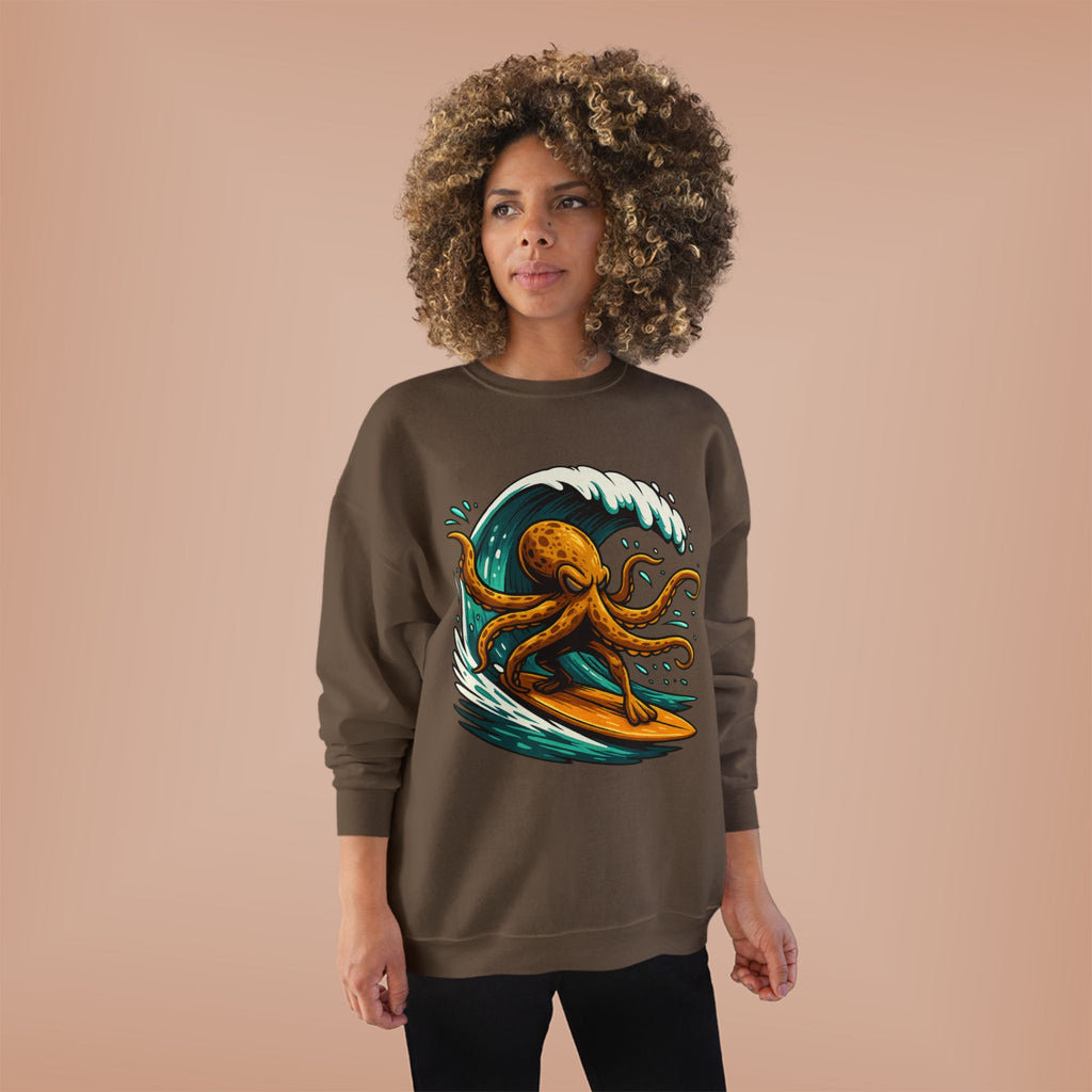 Octo Surfer Surfing Octopus Crewneck Sweatshirt