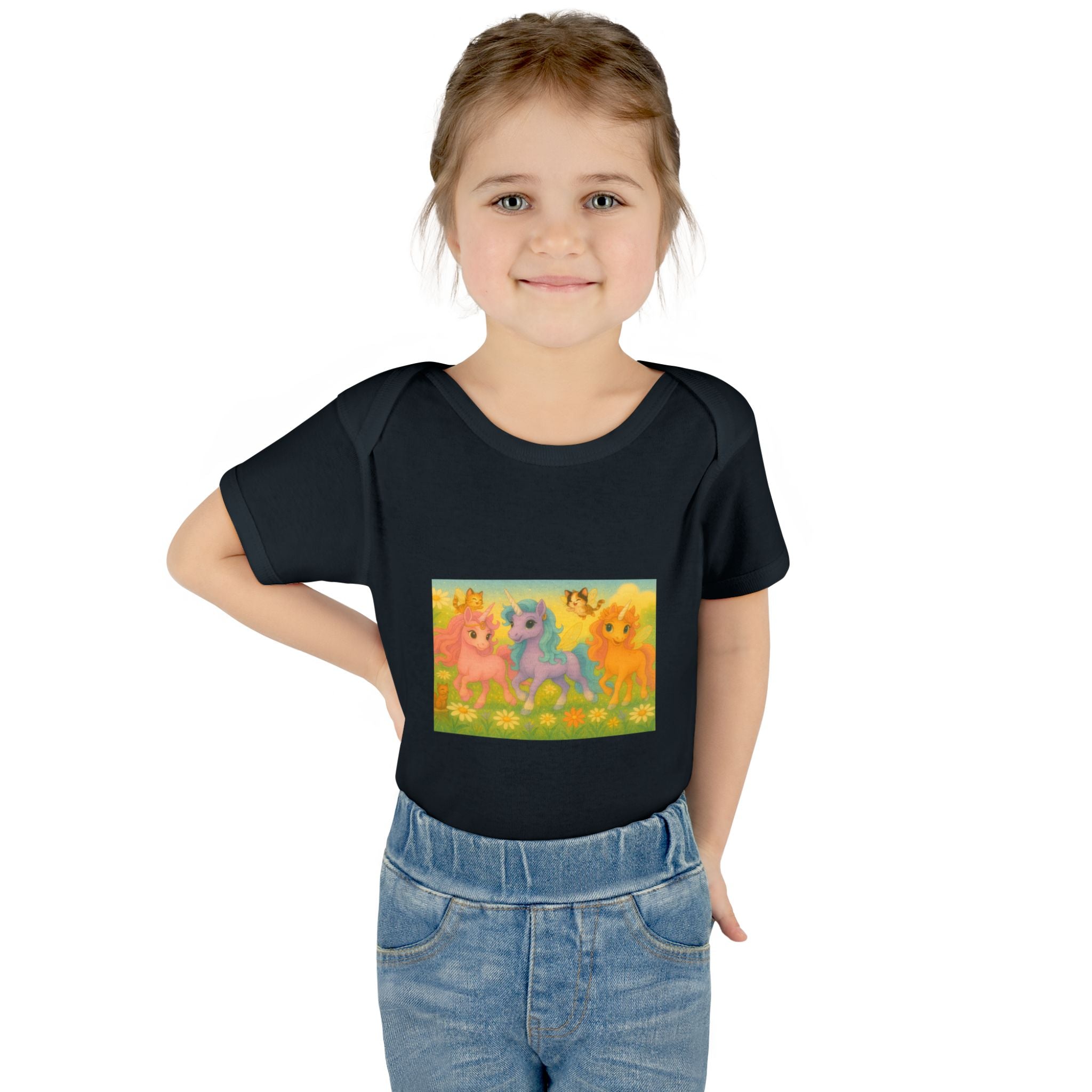 Bodysuit - Whimsical Unicorn Princesses and Forest Animals Playful Design