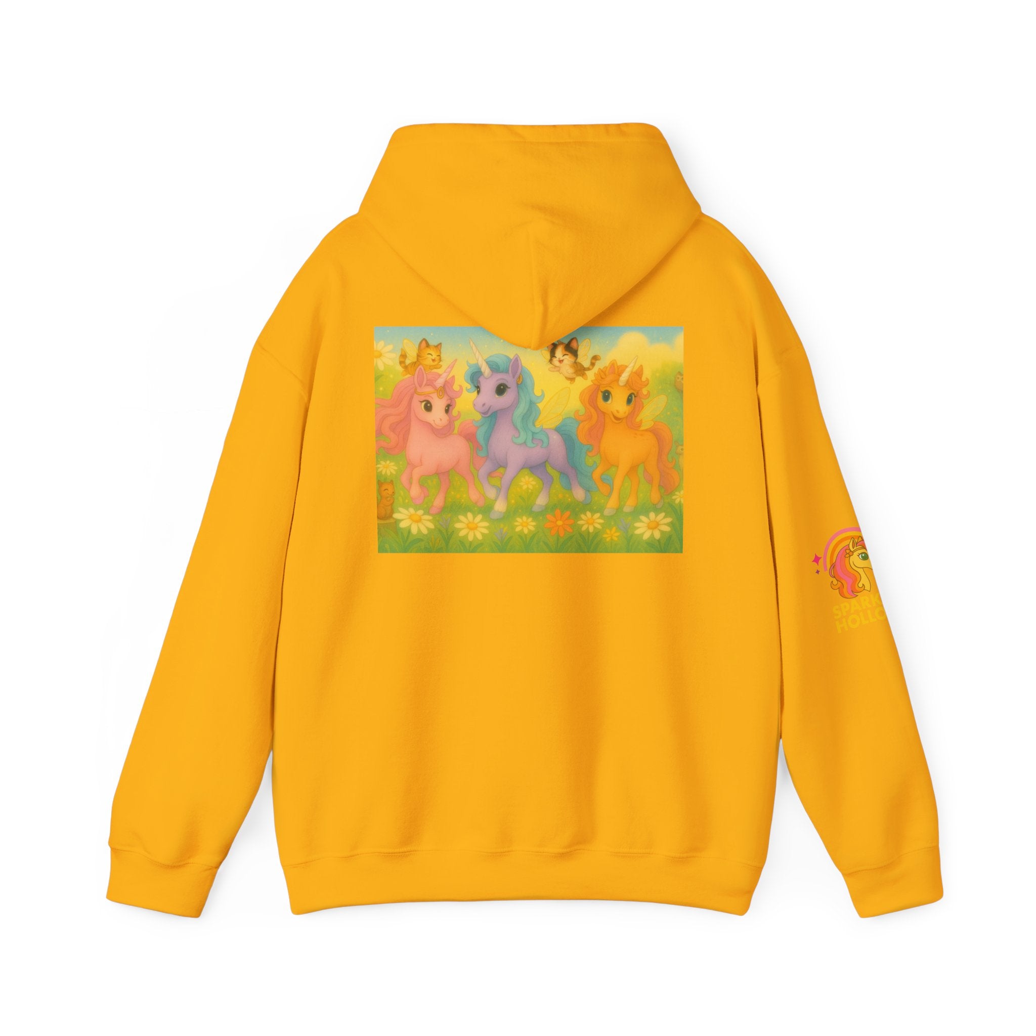 Hooded Sweatshirt - Whimsical Unicorn Princess Trio Design