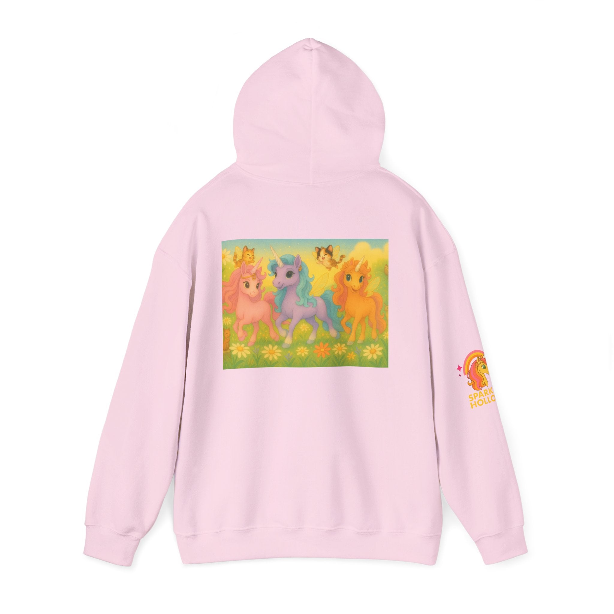 Hooded Sweatshirt - Whimsical Unicorn Princess Trio Design