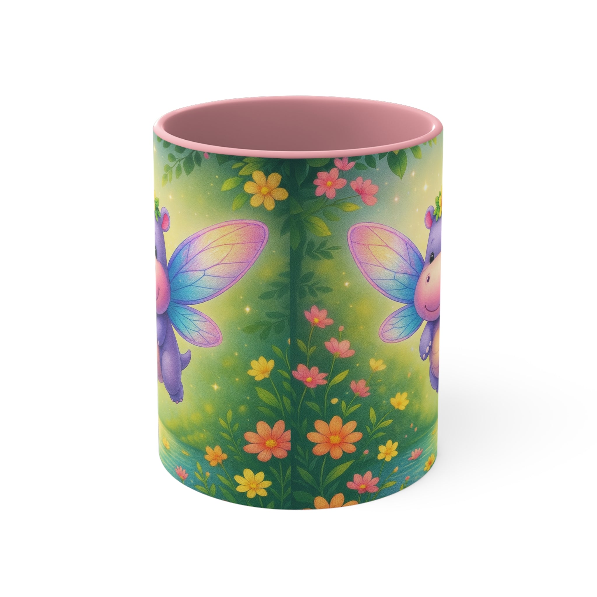 Cute Fairy Hippo Mug — Colorful 11oz Accent Coffee Cup