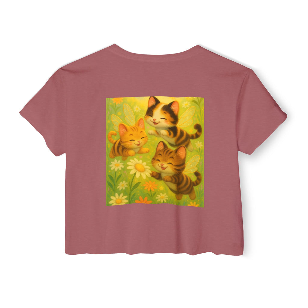 Cute Cat Festival Crop Top for Women - Perfect for Summer Celebrations