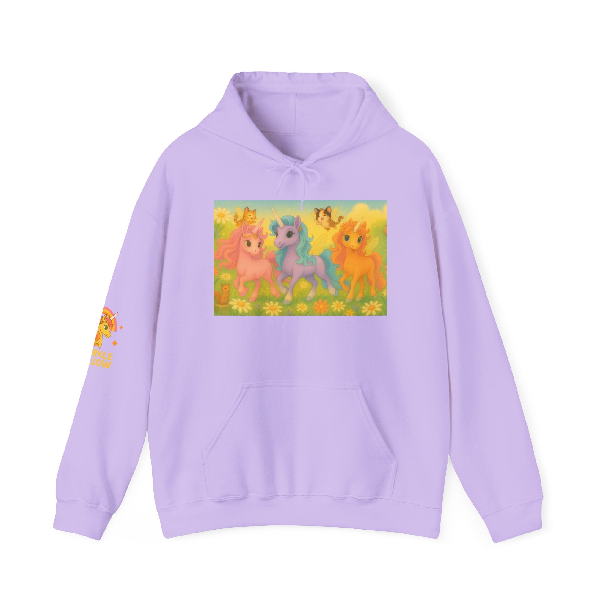 Hooded Sweatshirt - Whimsical Unicorn Princess Trio Design