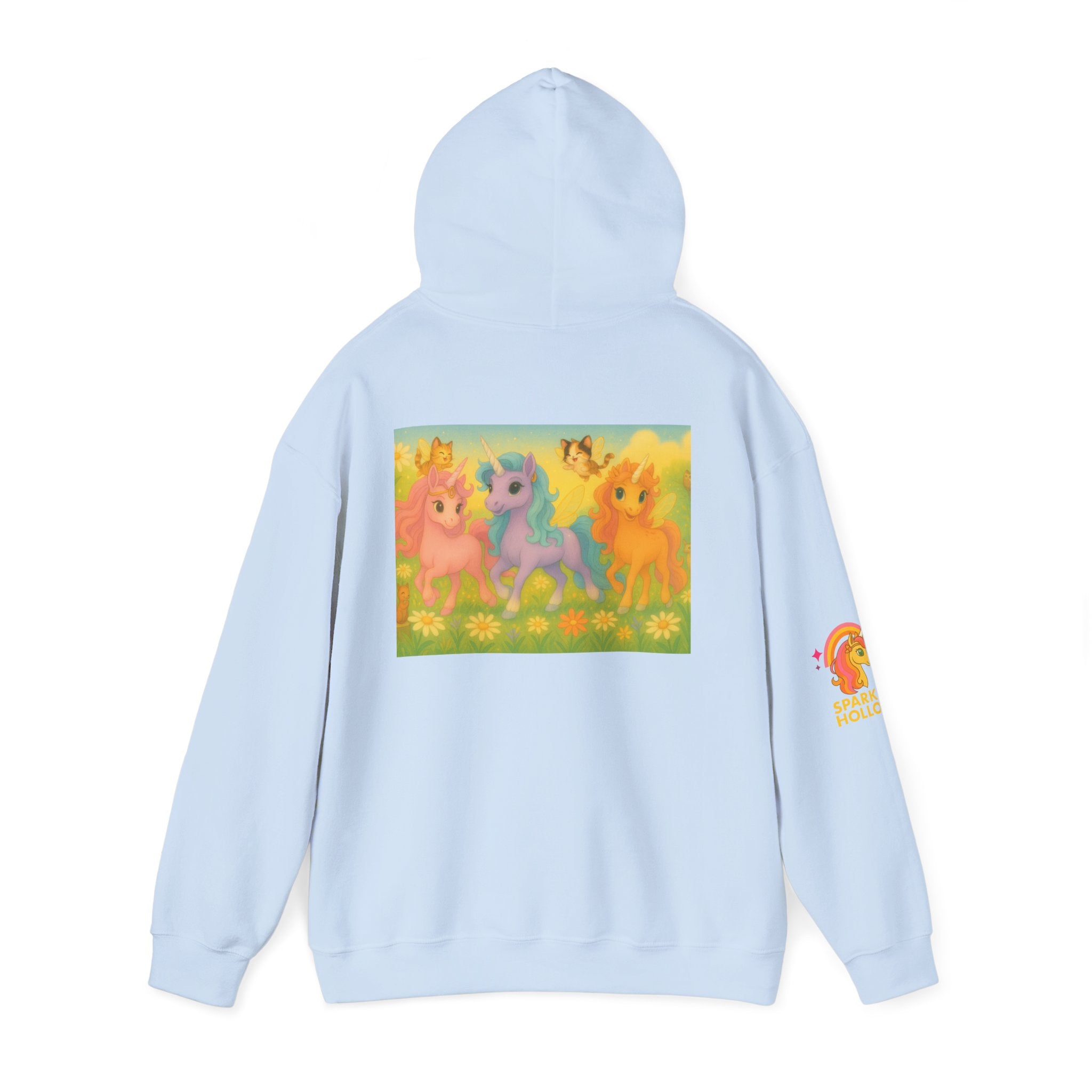 Hooded Sweatshirt - Whimsical Unicorn Princess Trio Design