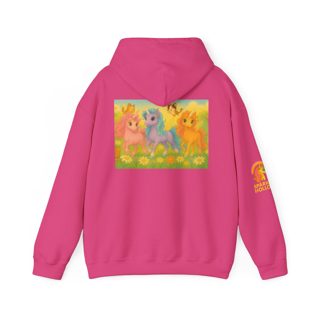 Hooded Sweatshirt - Whimsical Unicorn Princess Trio Design