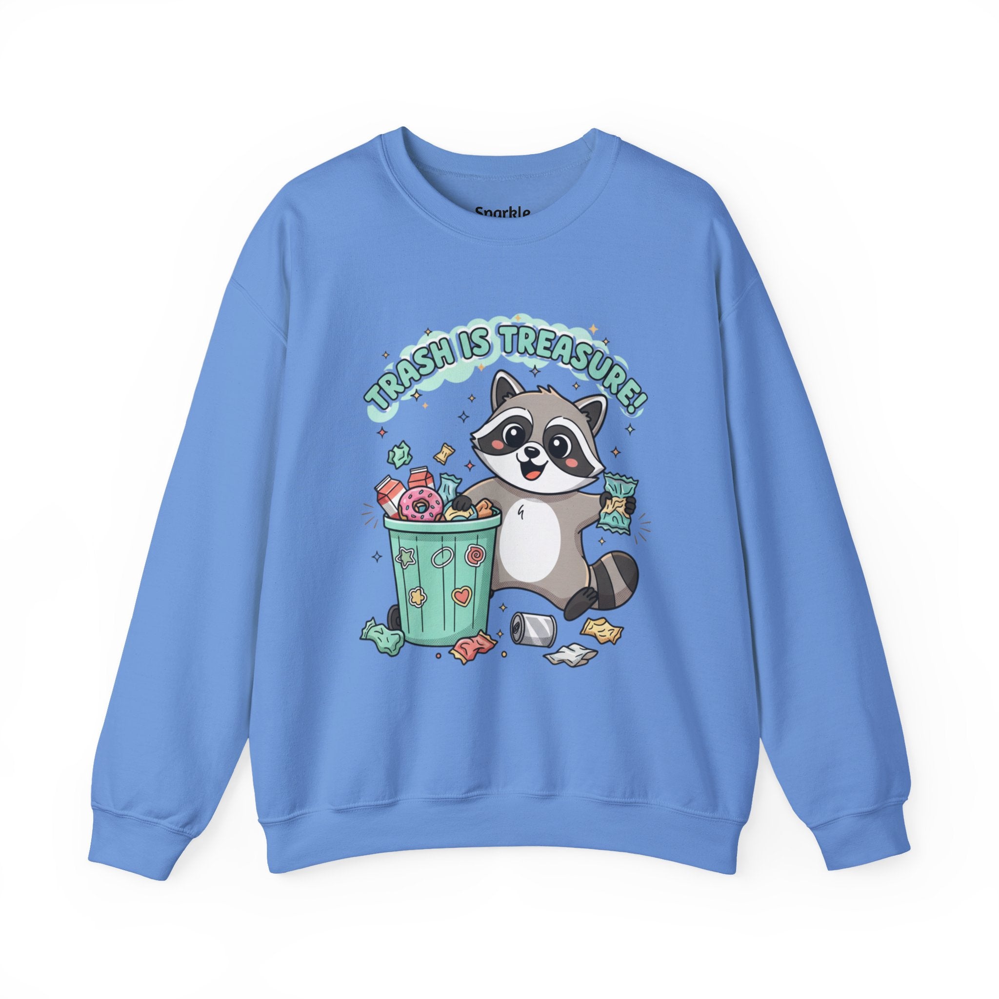 Merry Trash‑Mas Raccoon Crewneck Sweatshirt | trash panda Christmas, funny rodent