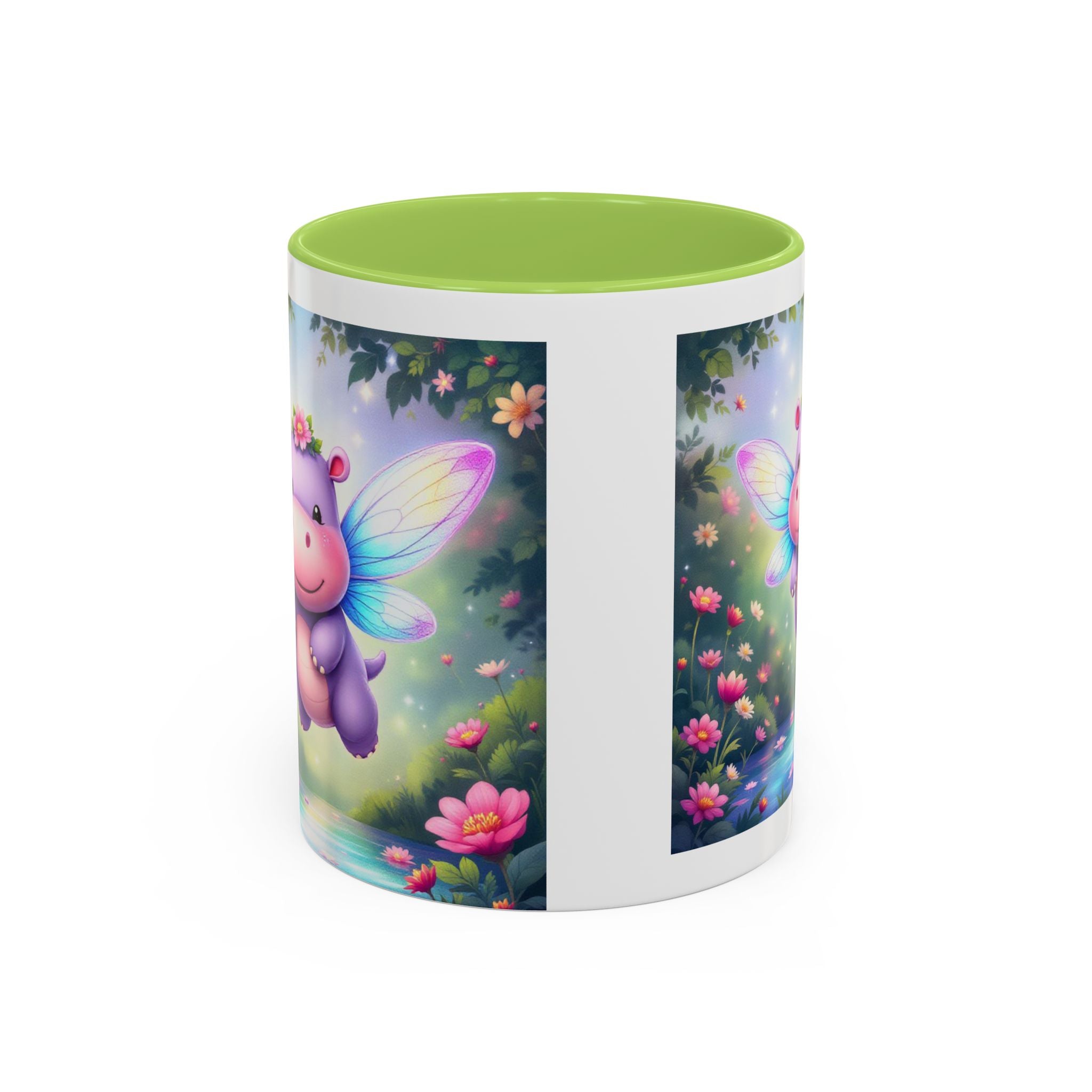 Mug - Whimsical Hippo Fairy Accent Coffee Mug (11, 15oz)
