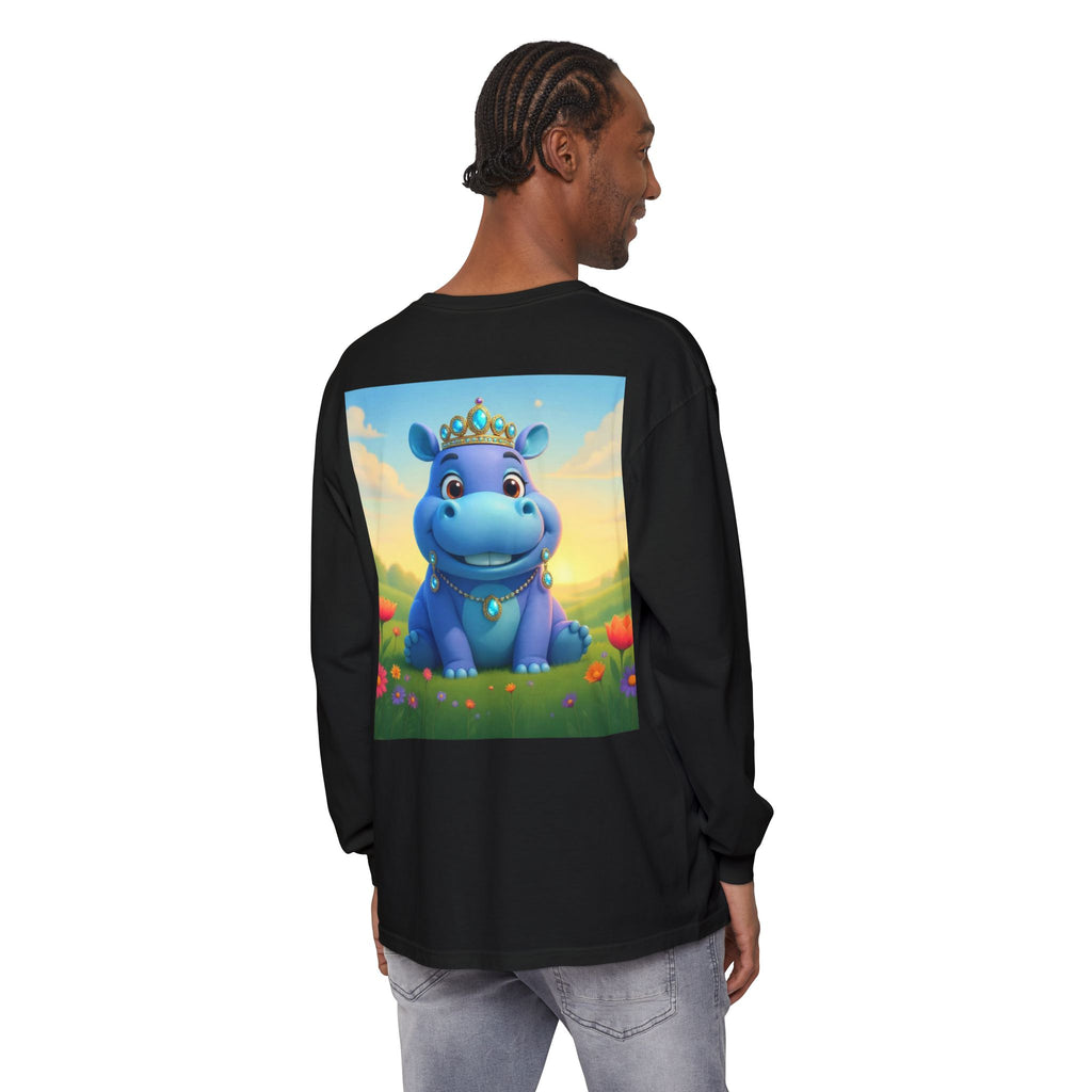 Whimsical Princess Hippo Long Sleeve T-Shirt