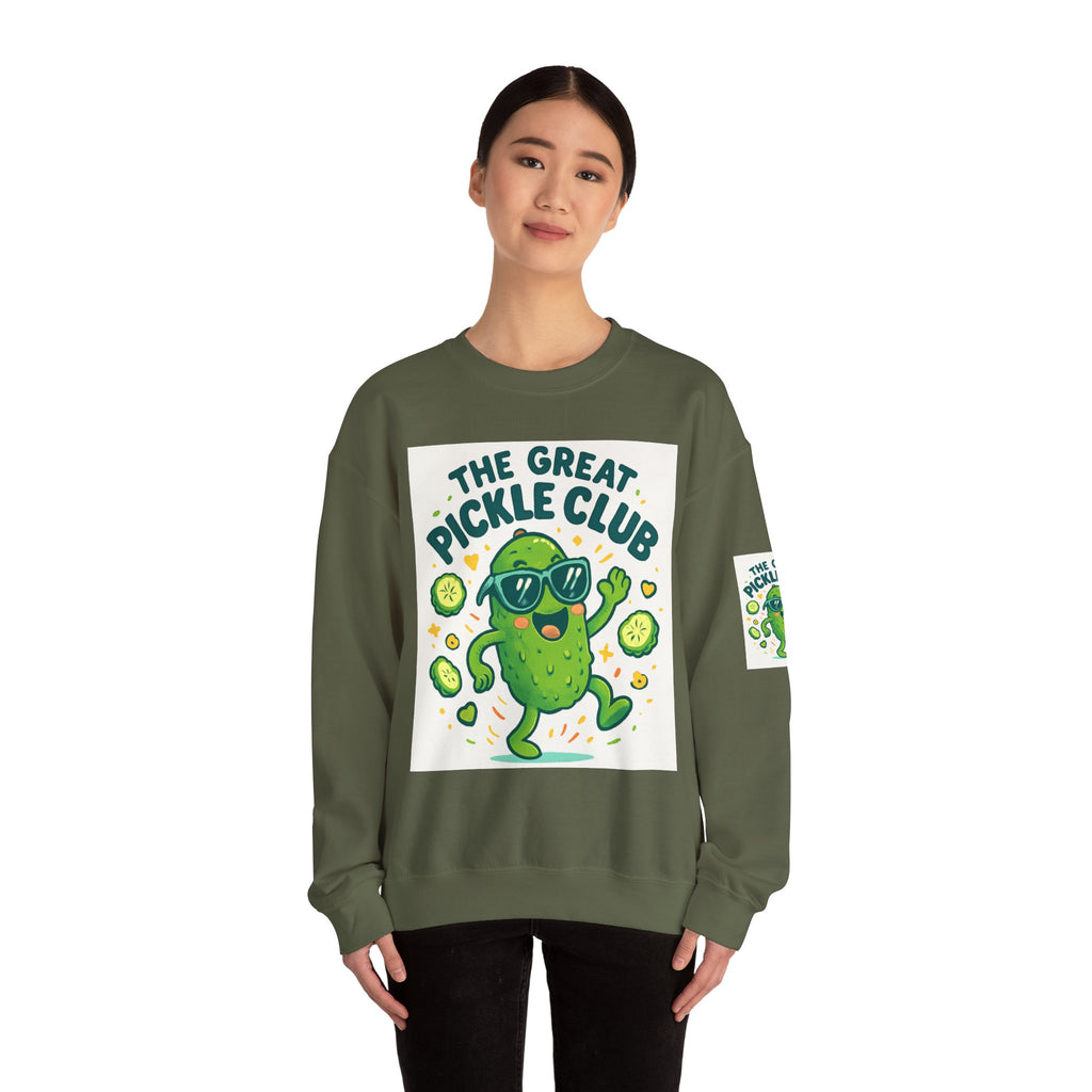 The Great Pickle Club Sweatshirt — Retro Cute Dancing Pickle Crewneck