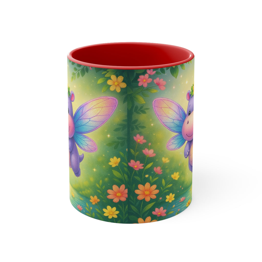 Cute Fairy Hippo Mug — Colorful 11oz Accent Coffee Cup