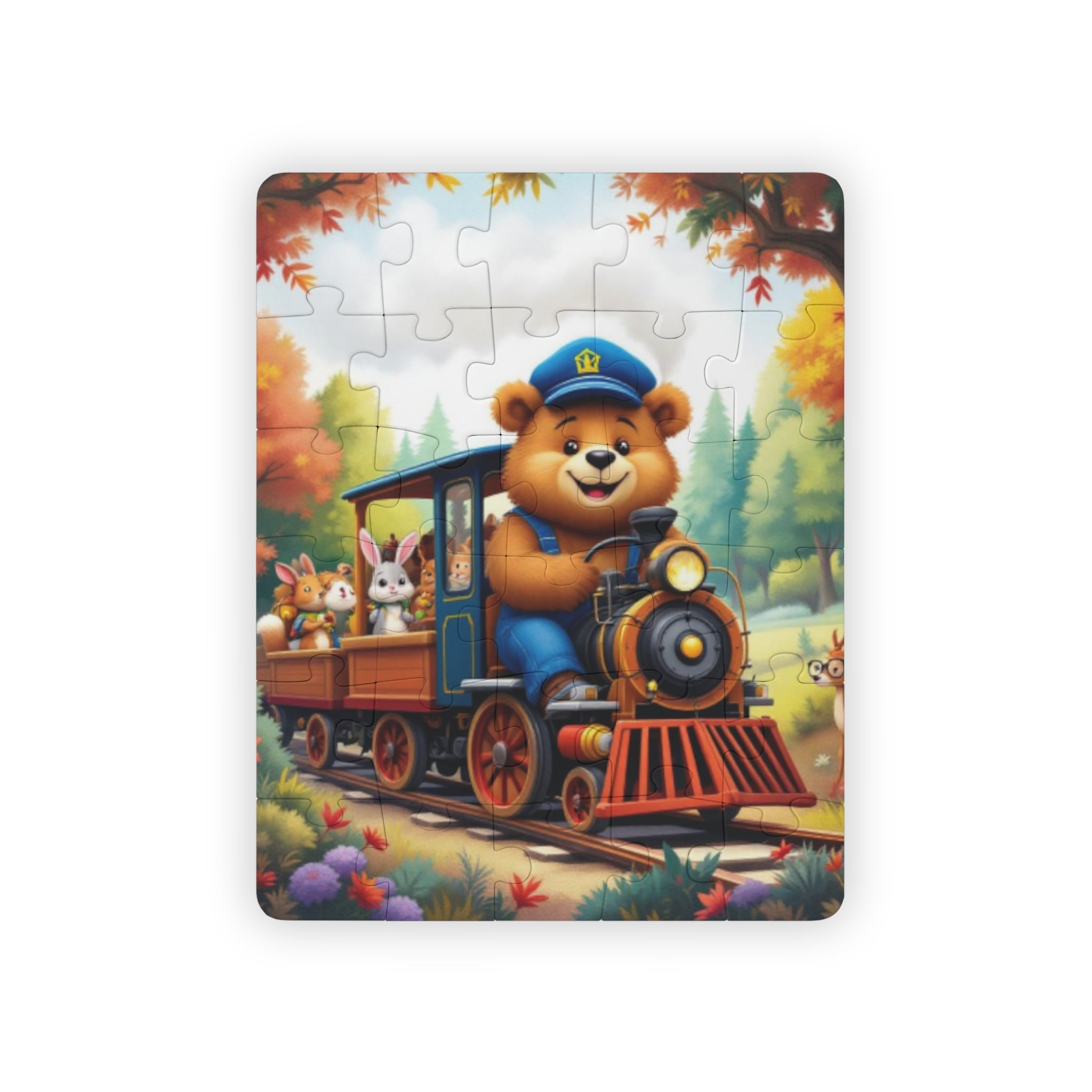 Kids Puzzle, Sparkle Hollow Bear Train, 30-Piece