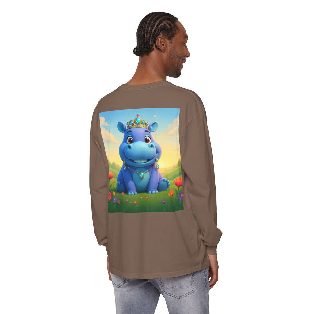 Whimsical Princess Hippo Long Sleeve T-Shirt