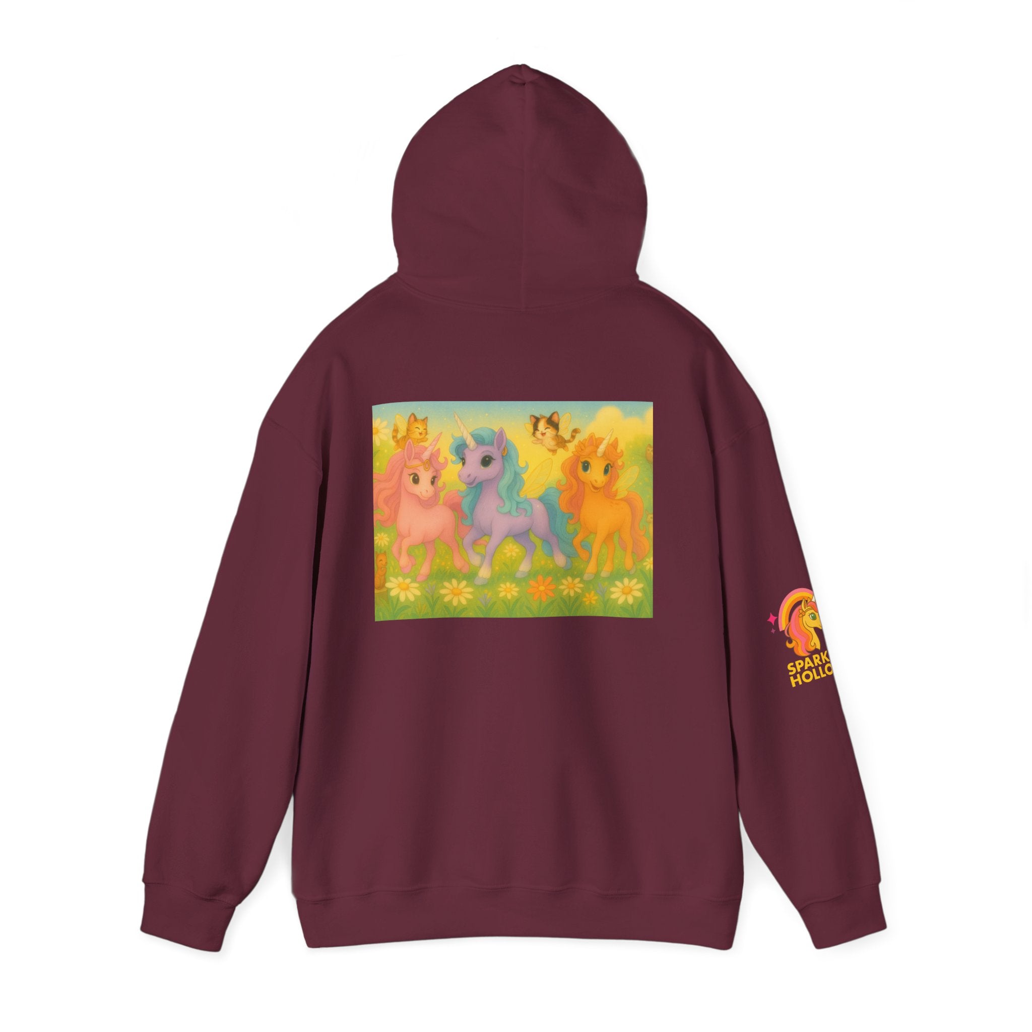 Hooded Sweatshirt - Whimsical Unicorn Princess Trio Design