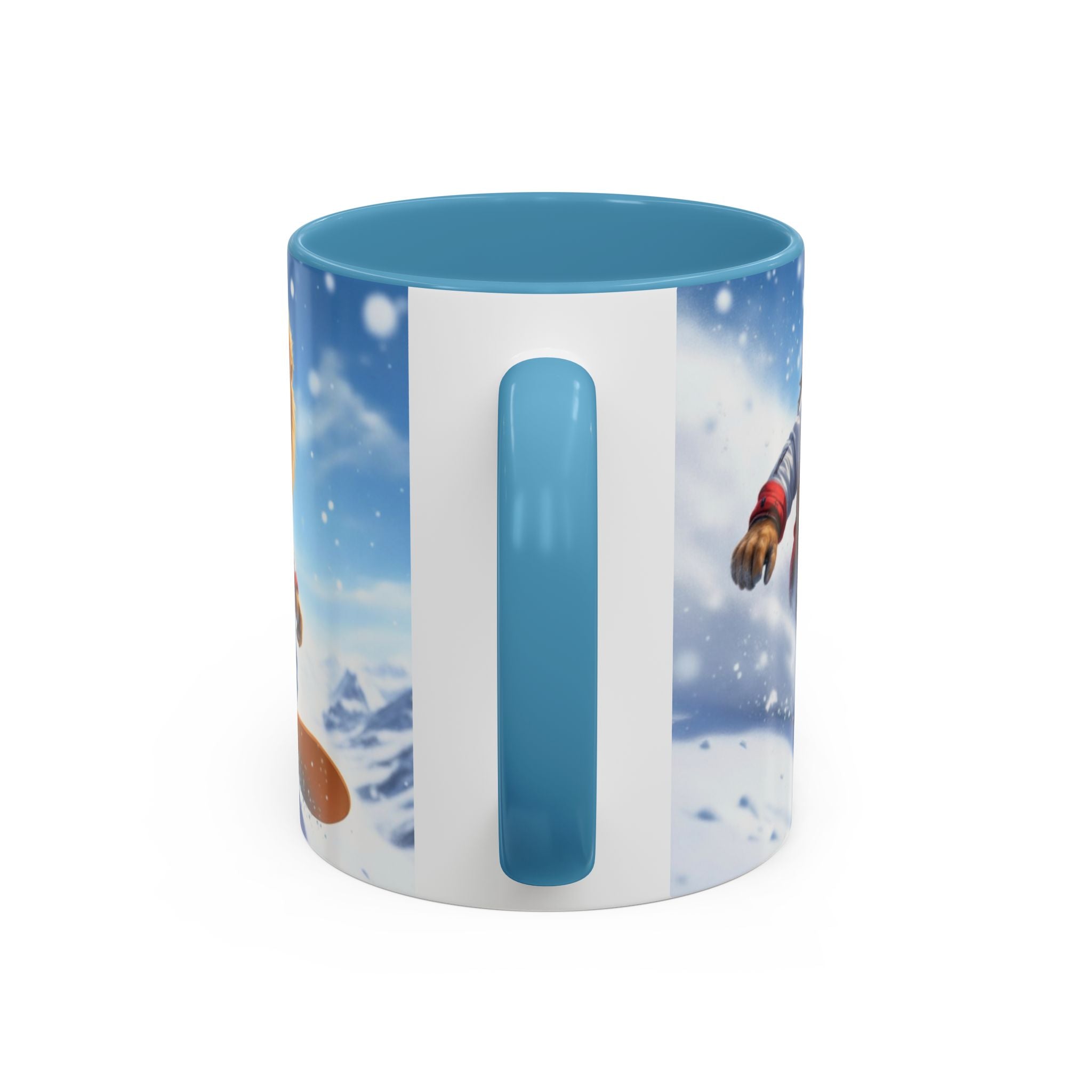 Snowboarding Lion Coffee Mug — Winter Sports Animal Art 11/15oz
