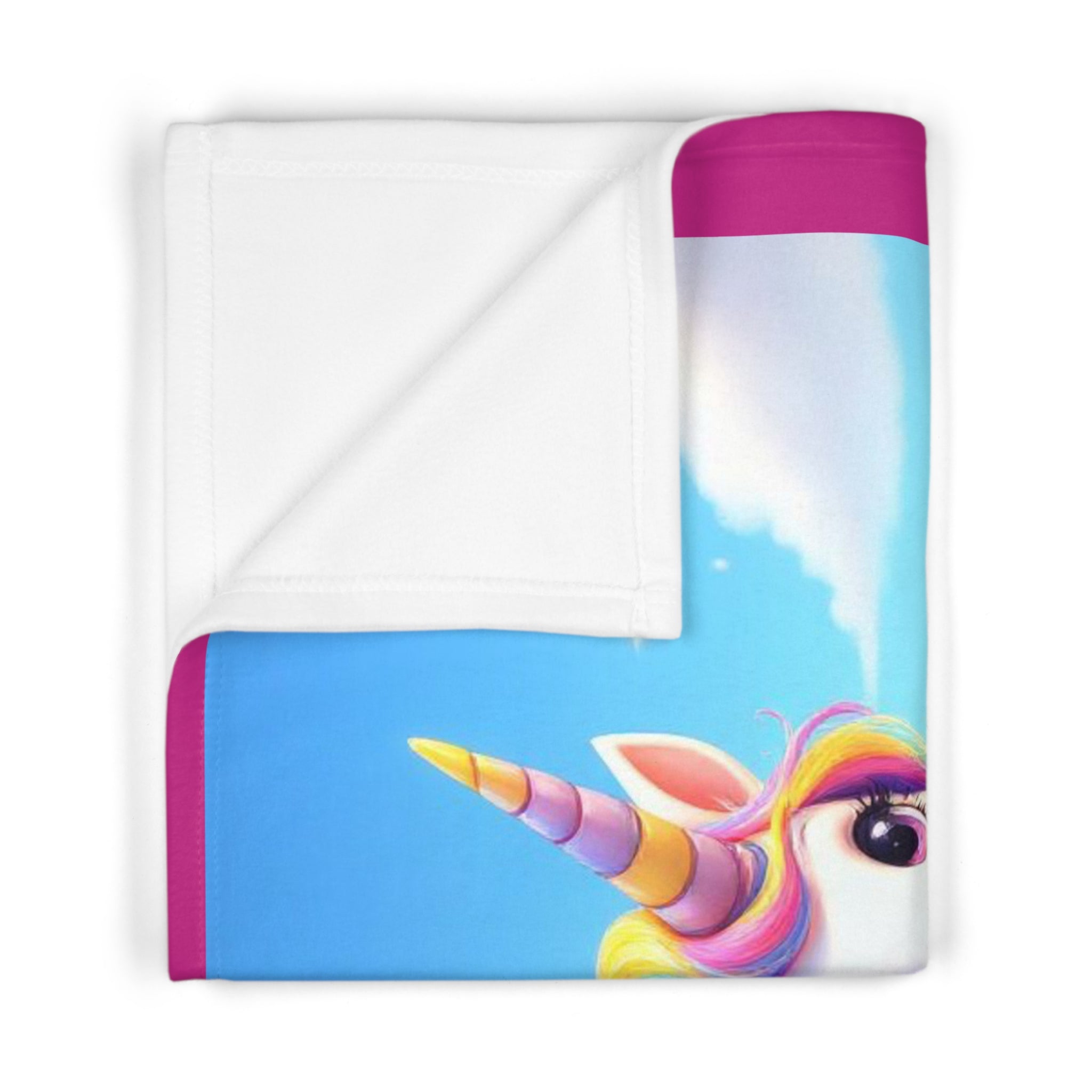 Baby Blanket - Whimsical Unicorn Mother with 2 Baby Unicorns Design