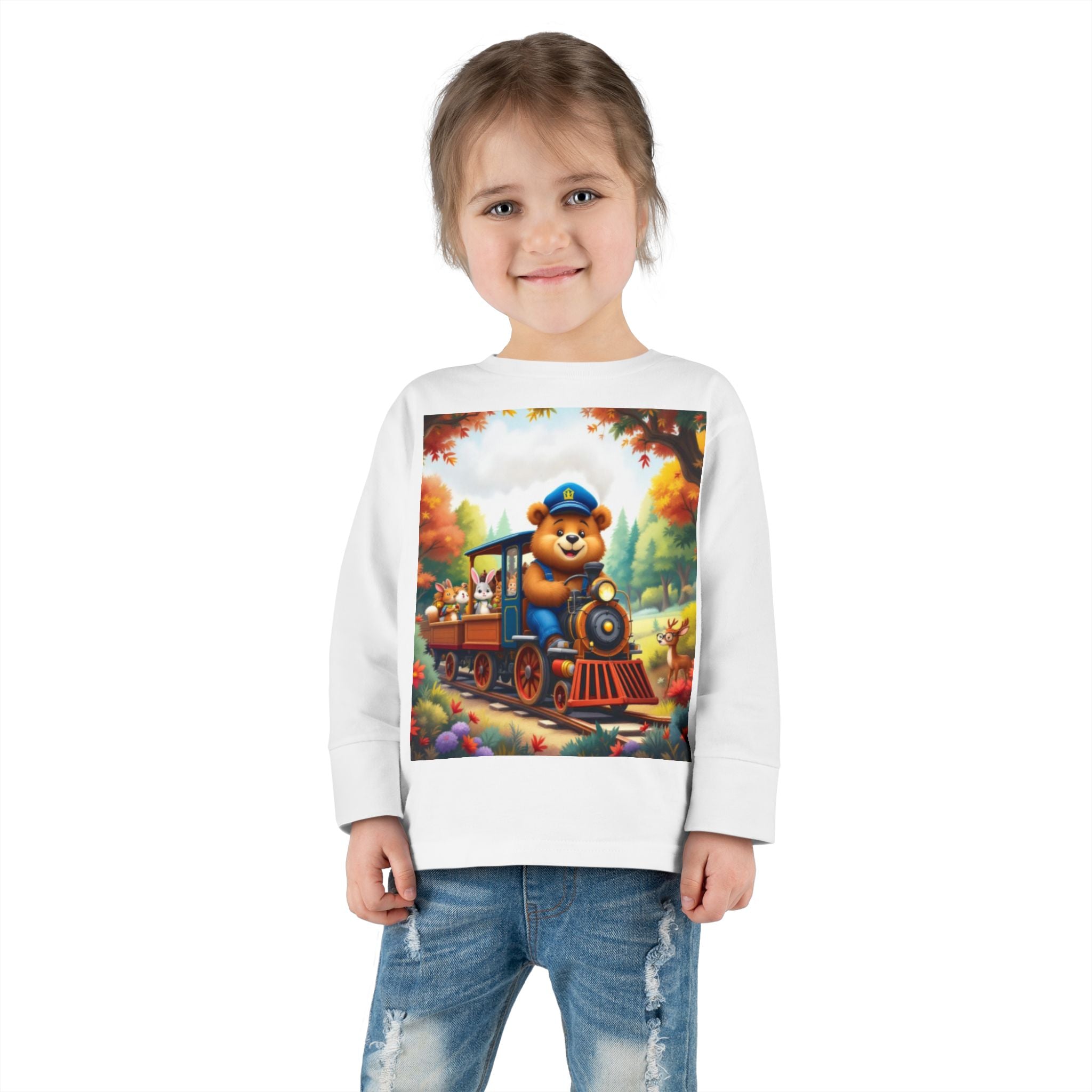 Toddler Tee - Bear Train in Sparkle Hollow Design
