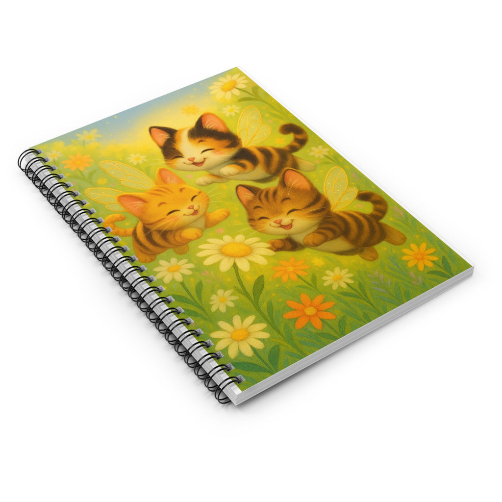 Whimsical Bumble Cat Spiral Notebook — Ruled Journal for Notes & School