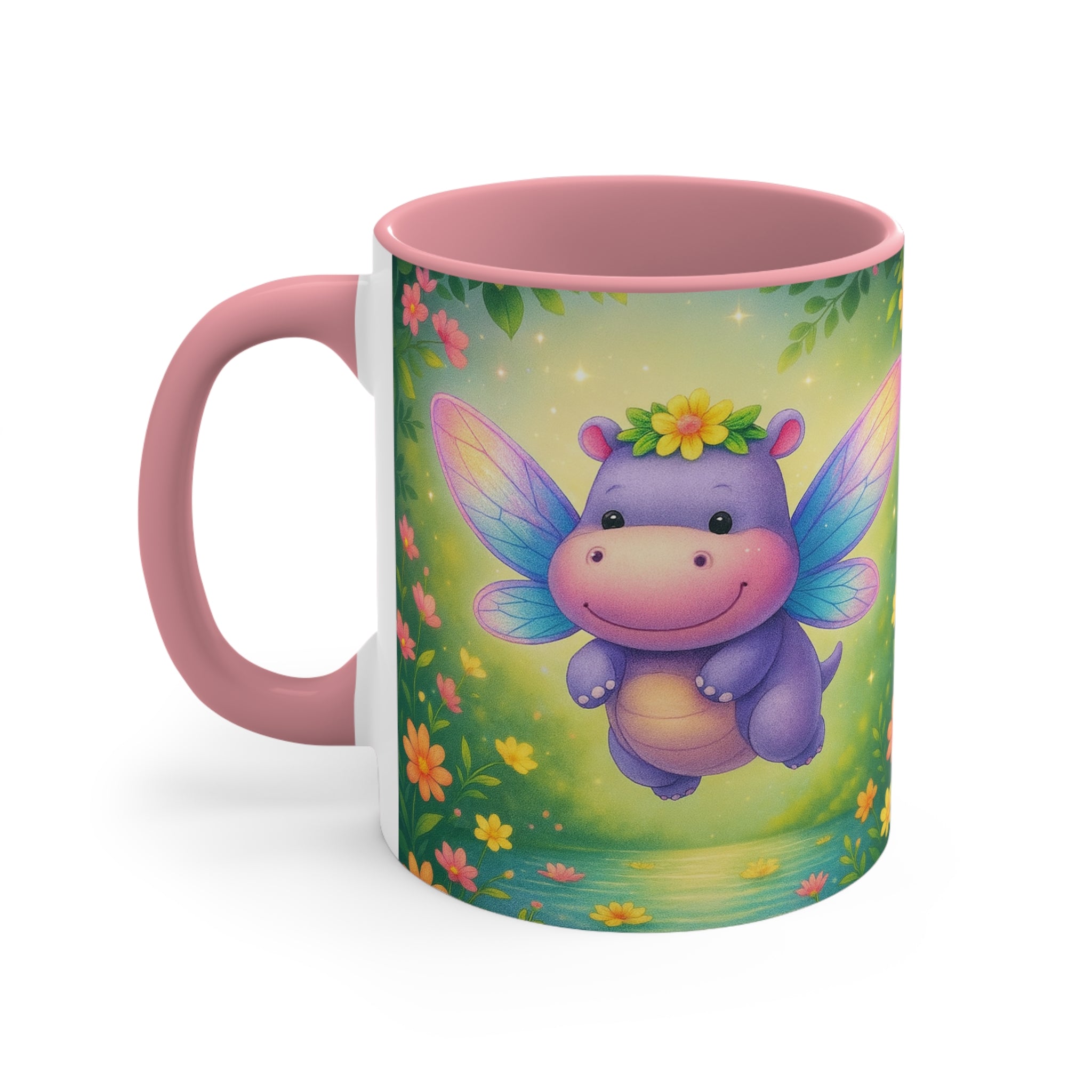 Cute Fairy Hippo Mug — Colorful 11oz Accent Coffee Cup