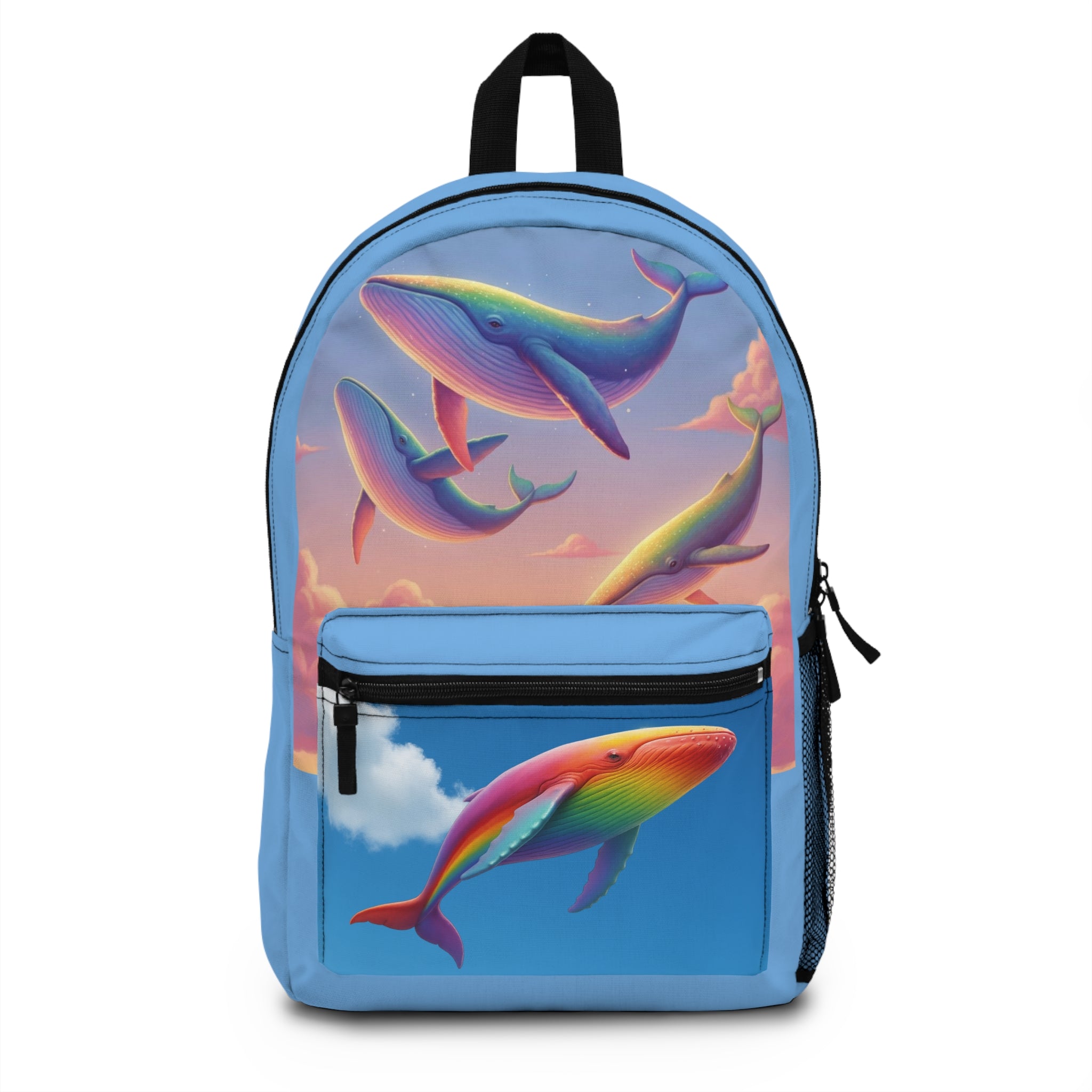 Sparkle Hollow Rainbow Sky Whales Backpack