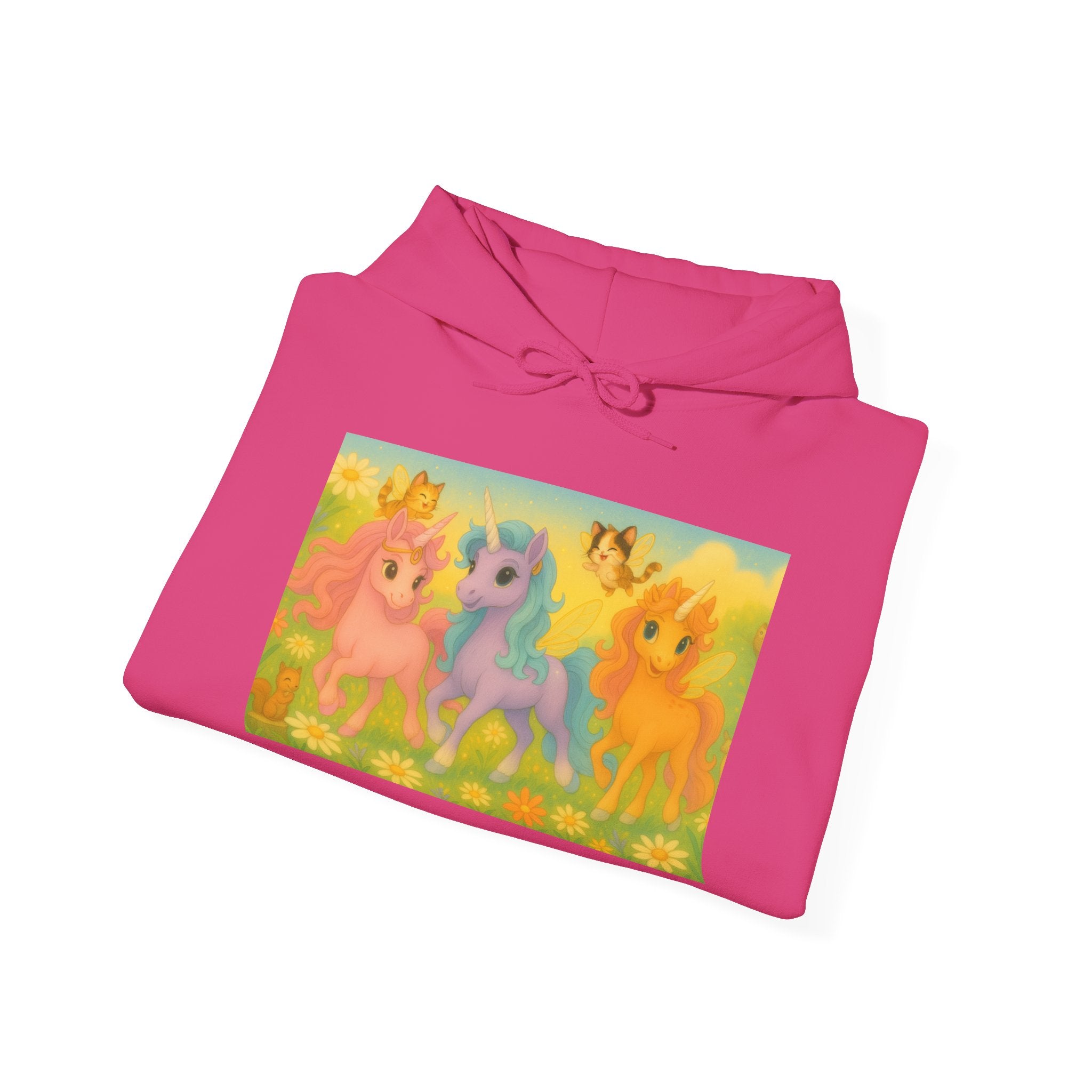 Hooded Sweatshirt - Whimsical Unicorn Princess Trio Design