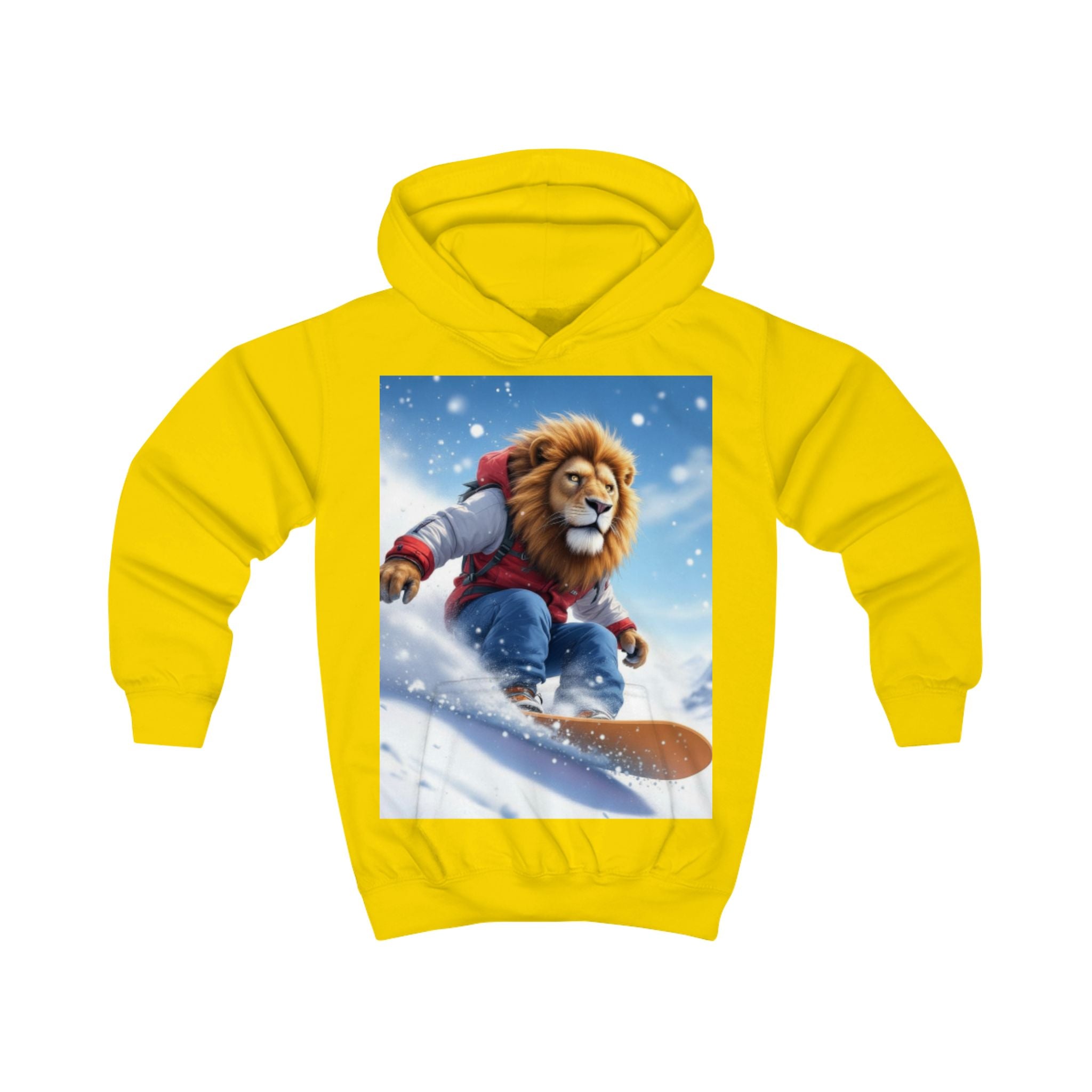 Kids Hoodie — Snowboarding Lion Graphic Hoodie for Boys & Girls