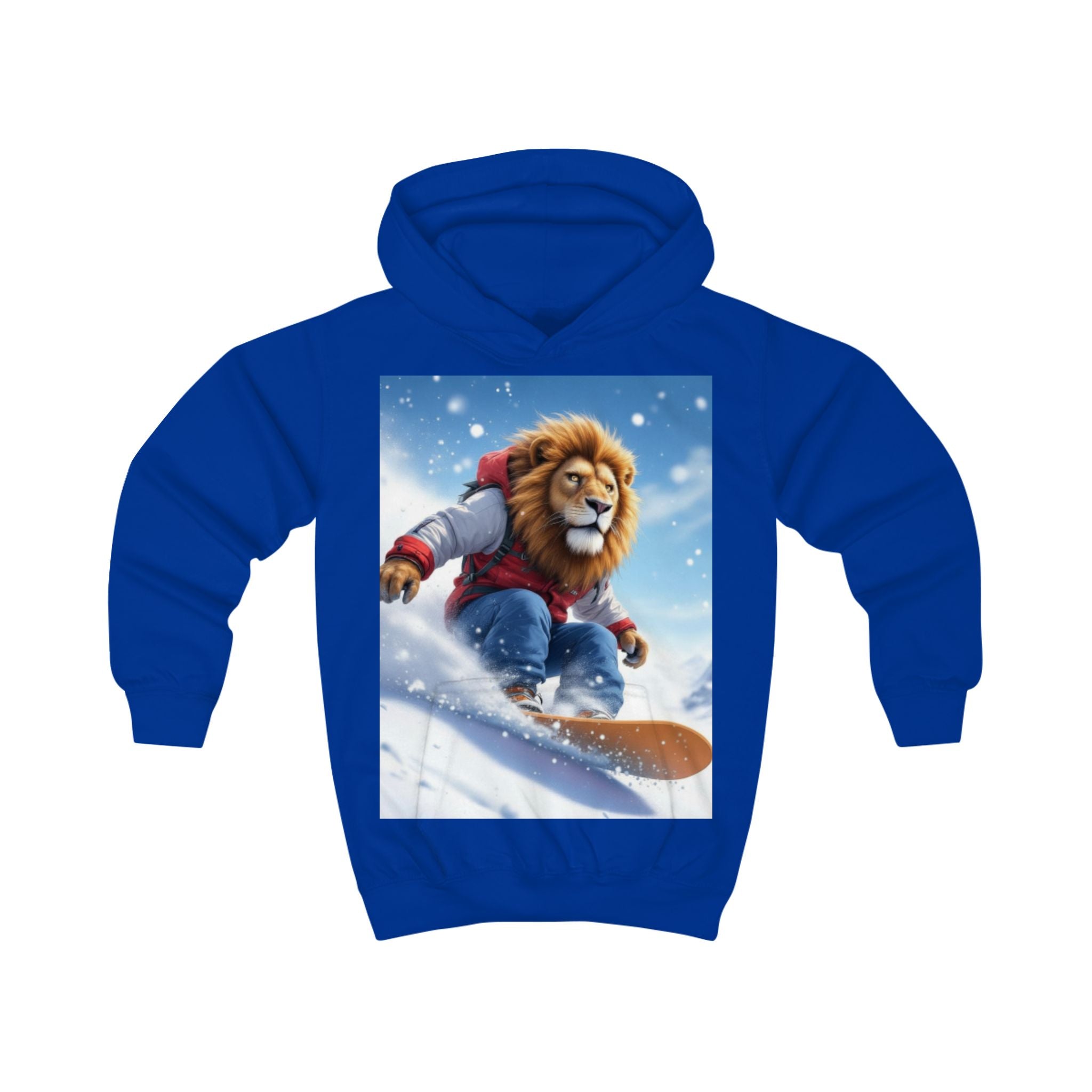 Kids Hoodie — Snowboarding Lion Graphic Hoodie for Boys & Girls