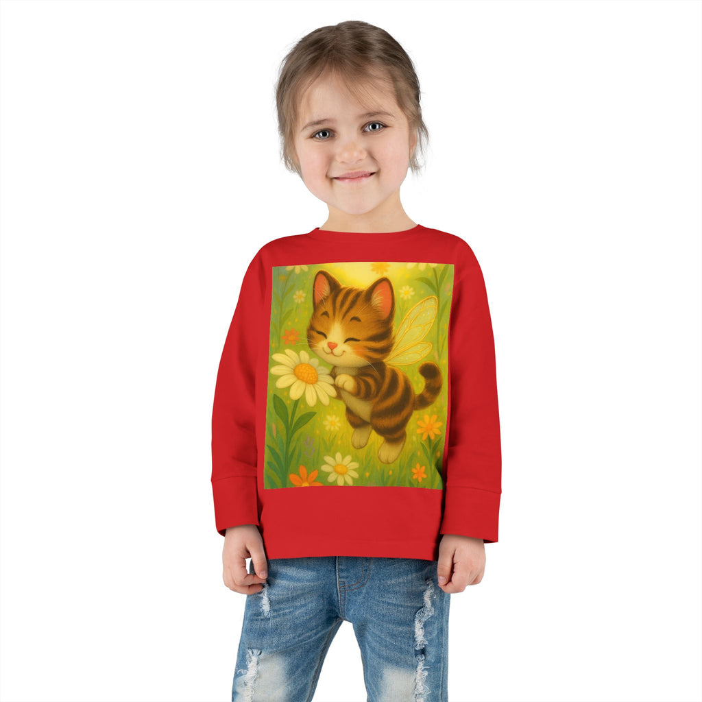 Whimsical Bumble Paws Bumble Cat Toddler Long Sleeve Tee — Sparkle Hollow