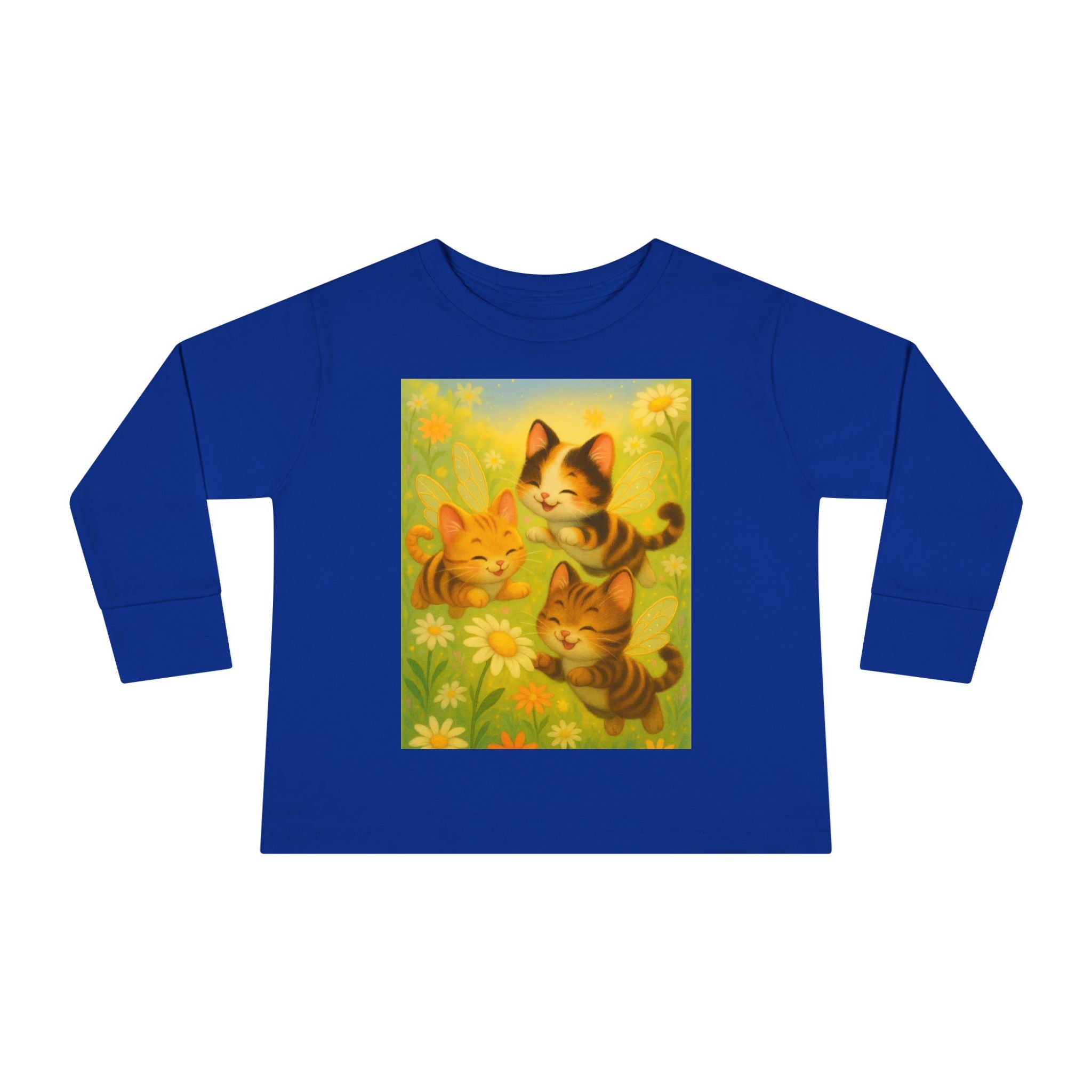 Toddler Tee - Whimsical Trio of Bumble Cats Playing in the Garden