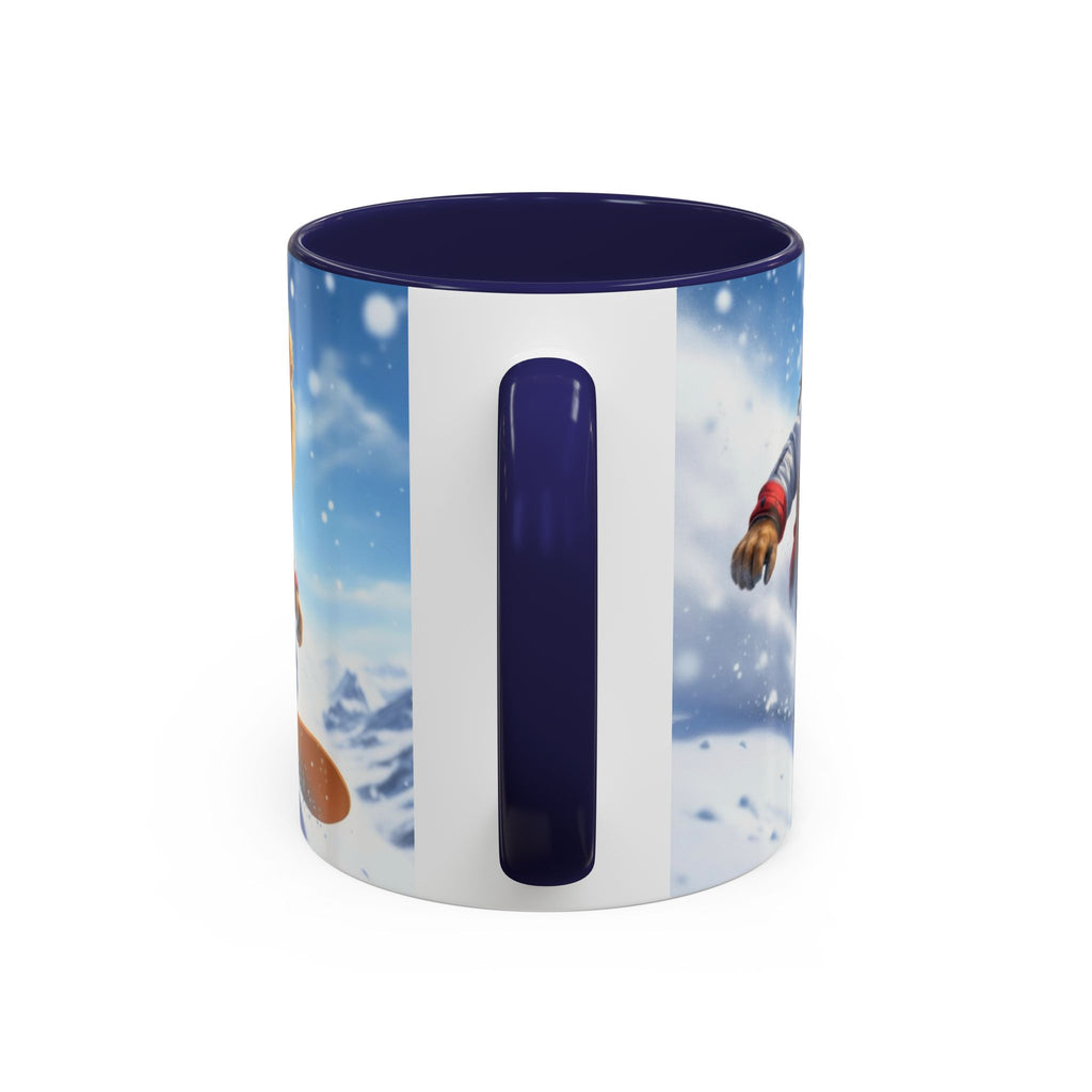 Snowboarding Lion Coffee Mug — Winter Sports Animal Art 11/15oz