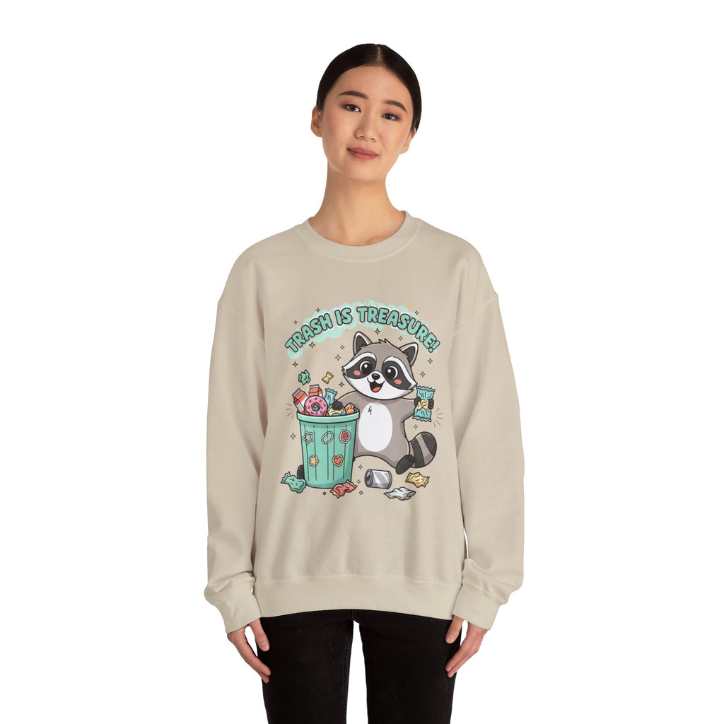Merry Trash‑Mas Raccoon Crewneck Sweatshirt | trash panda Christmas, funny rodent