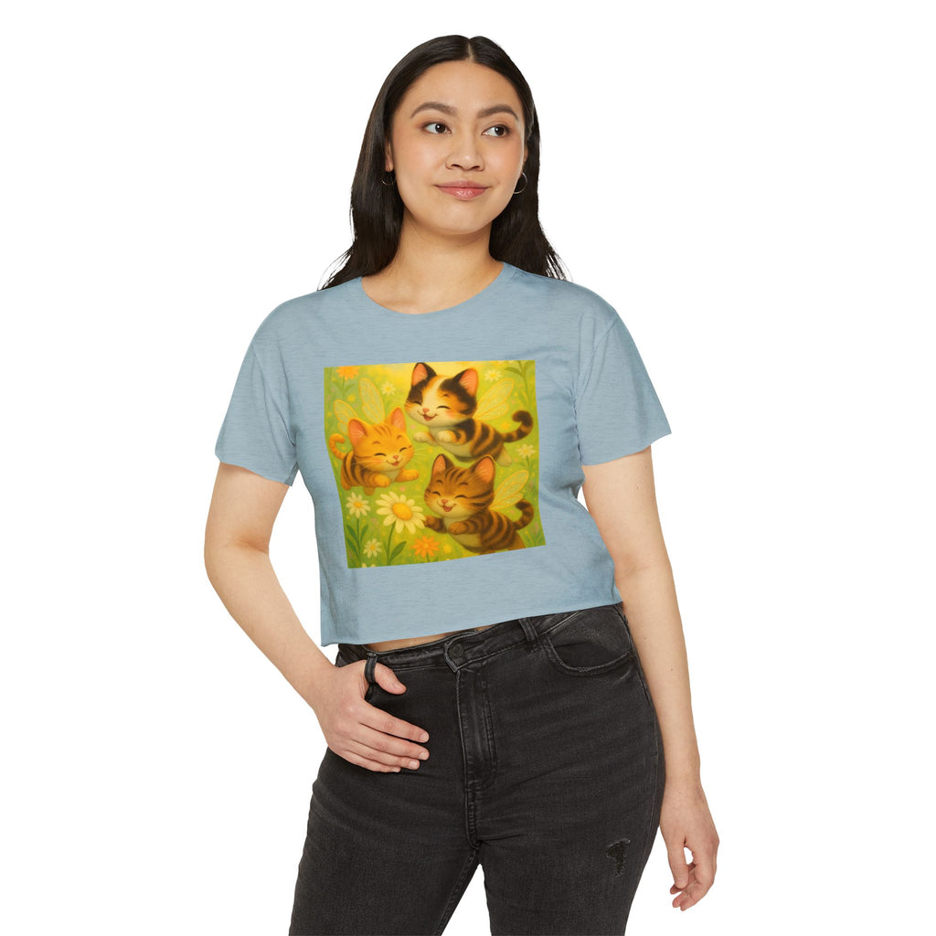 Cute Cat Festival Crop Top for Women - Perfect for Summer Celebrations