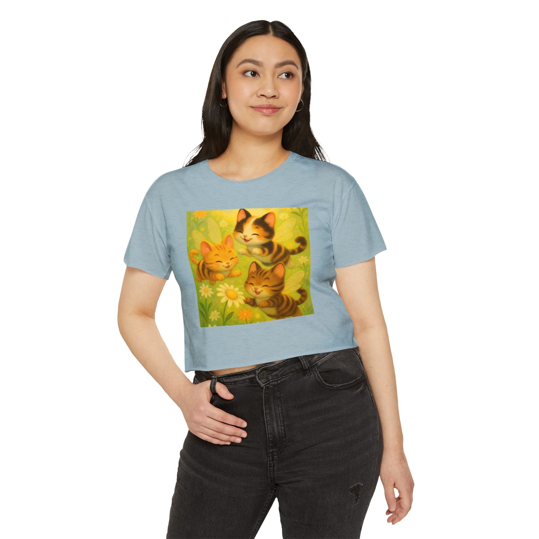 Cute Cat Festival Crop Top for Women - Perfect for Summer Celebrations
